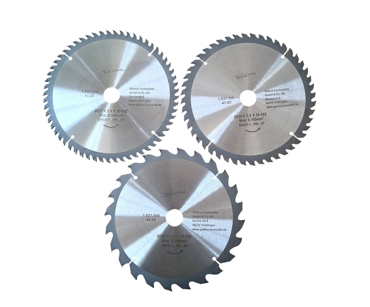 Trend Line Kreissägeblatt TrendLine Kreissägeblatt-Set Ø 250 mm Bohrung Ø 30