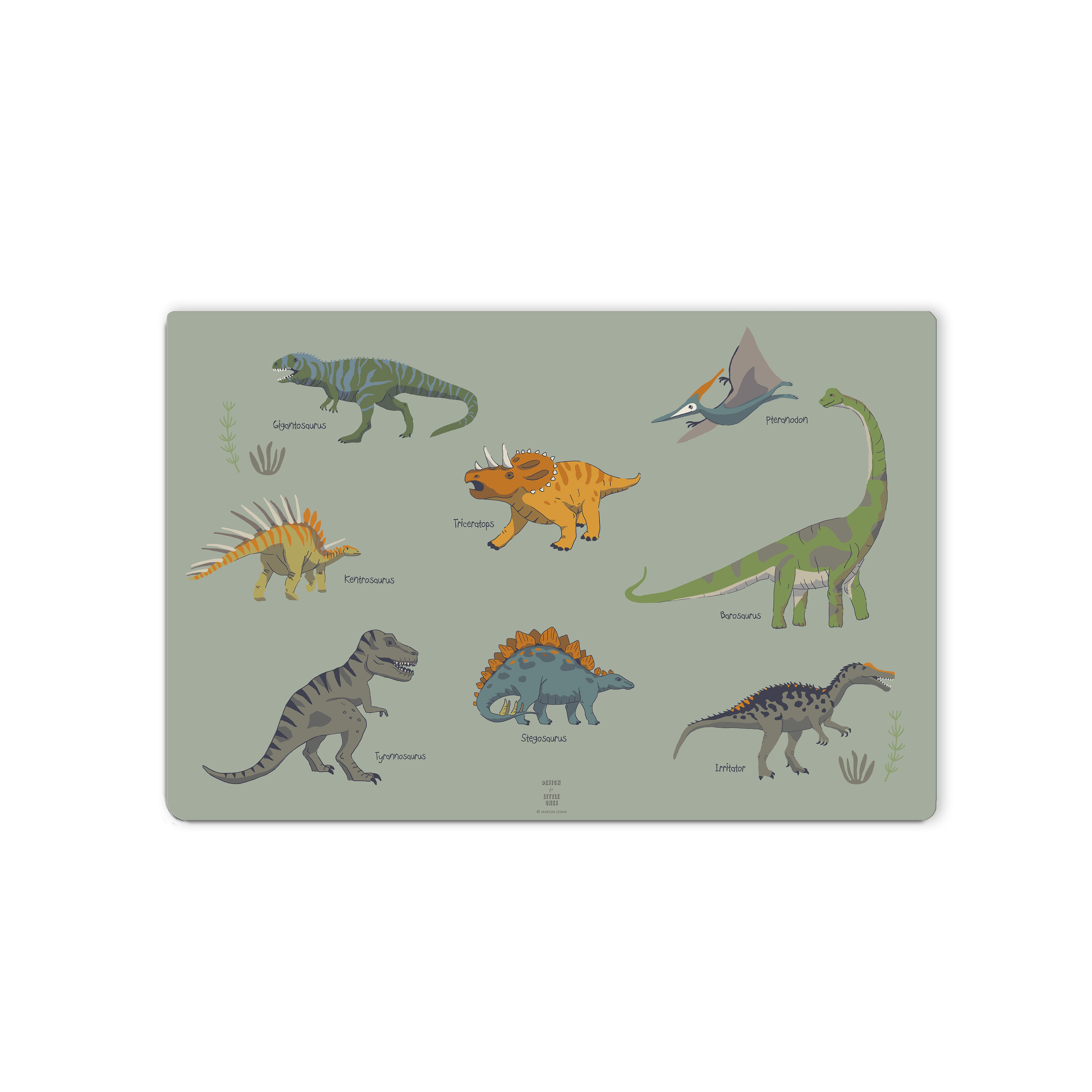 scriptum Schreibtischunterlage für Kinder – „Acht Dinosaurier“ – 60 x 40 cm – aus Premium Vinyl, (1 tlg)