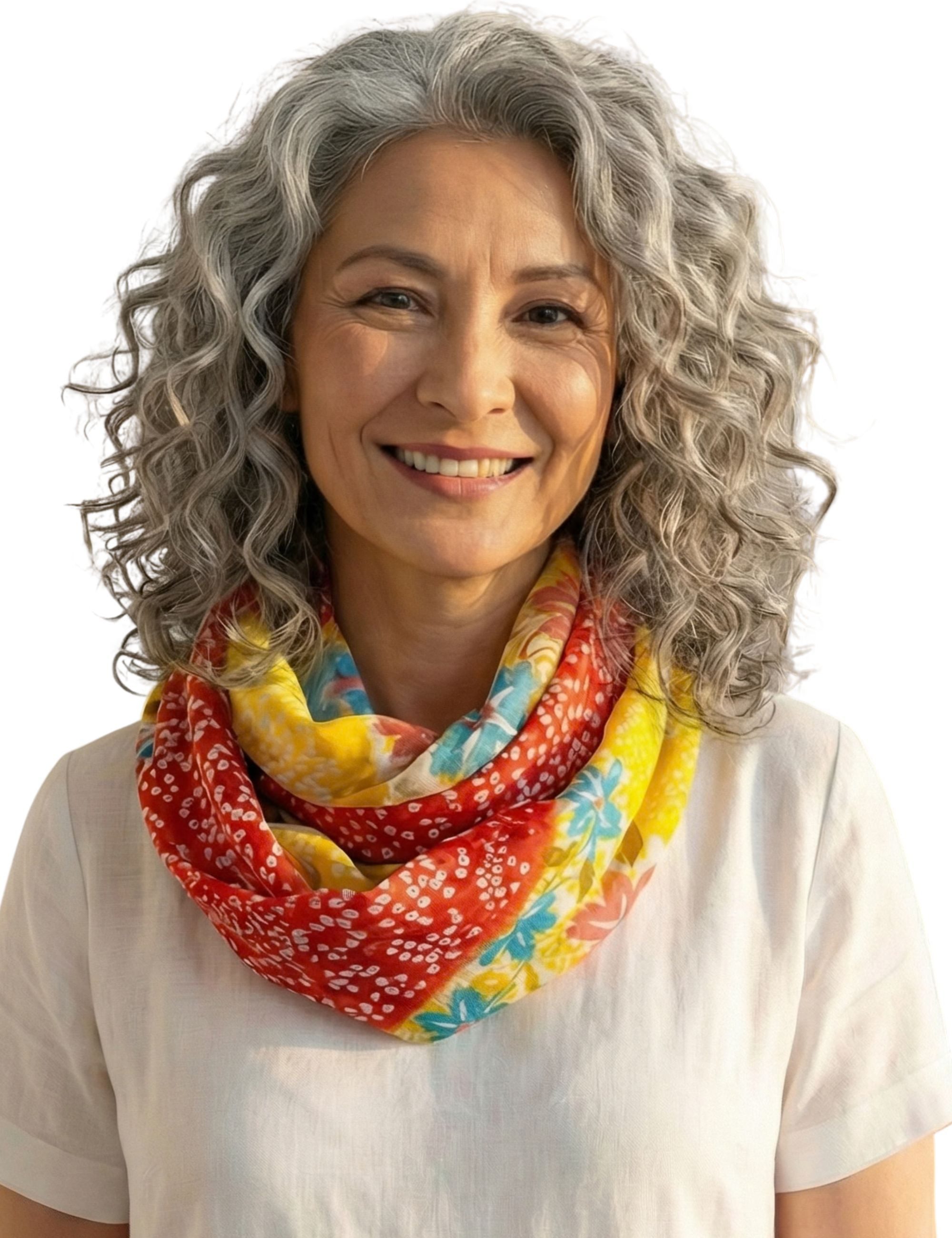 Sunsa Loop Damen Loop Schal 100% Baumwolle Schlauchschal Loopschal mit Blumen, Blumen Design