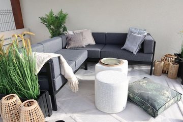 FAVRE Gartenlounge-Set Gartenmöbel aus Holz Gartensofa mit Auflagen SCH COR Dunkelgrau, mit bequemer Sitzflaeche Polsterung