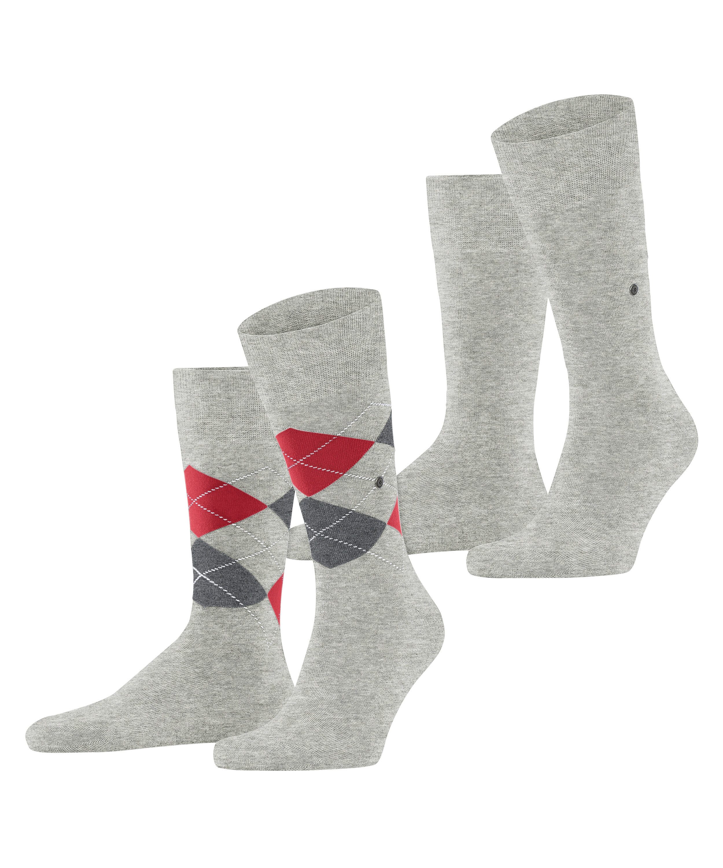 Burlington Socken Everyday Argyle Mix (2 Paar) atmungsaktiv, Einheitsgröße 40-46, Argyle-Muster
