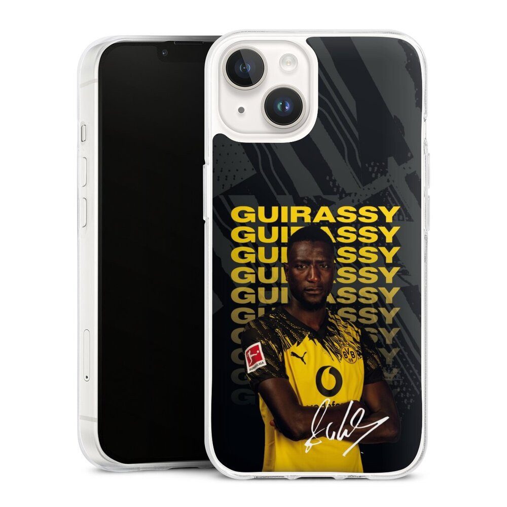 DeinDesign Handyhülle Borussia Dortmund Serhou Guirassy BVB Serhou Guirassy 25/26, Apple iPhone 14 Silikon Hülle Bumper Case Handy Schutzhülle