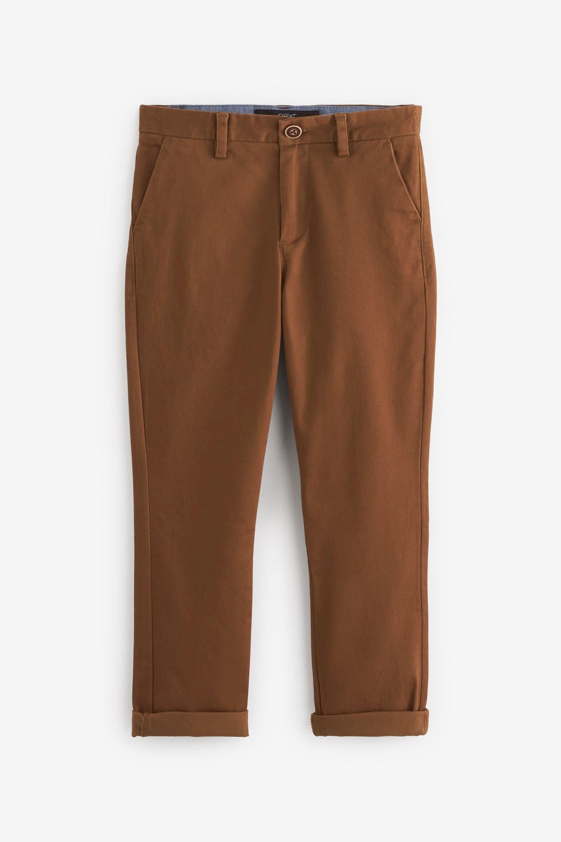Next Chinohose Chinohose mit (1-tlg) Ginger/Tan Brown Stretch