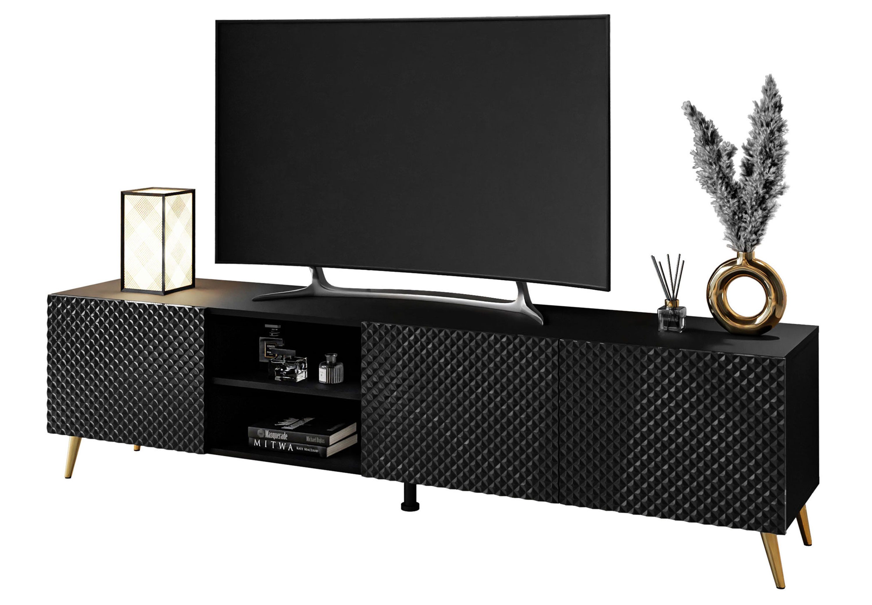 Lookway TV-Schrank GEORGIA auf Schrägen Beinen 195x42x50 cm