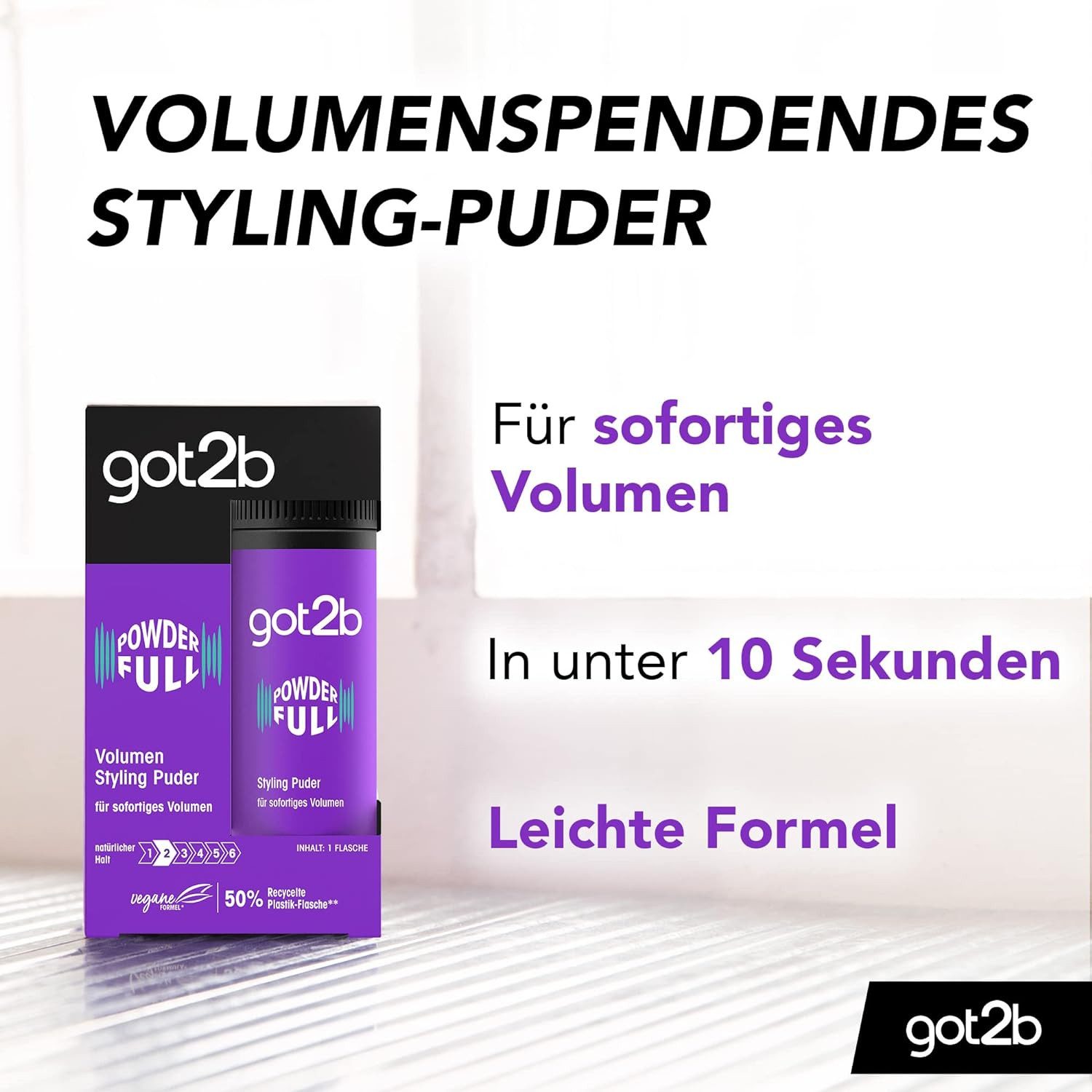 got2b Volumenpuder Powder Full 10g, 1-tlg., Styling Puder, für sofortiges Volumen