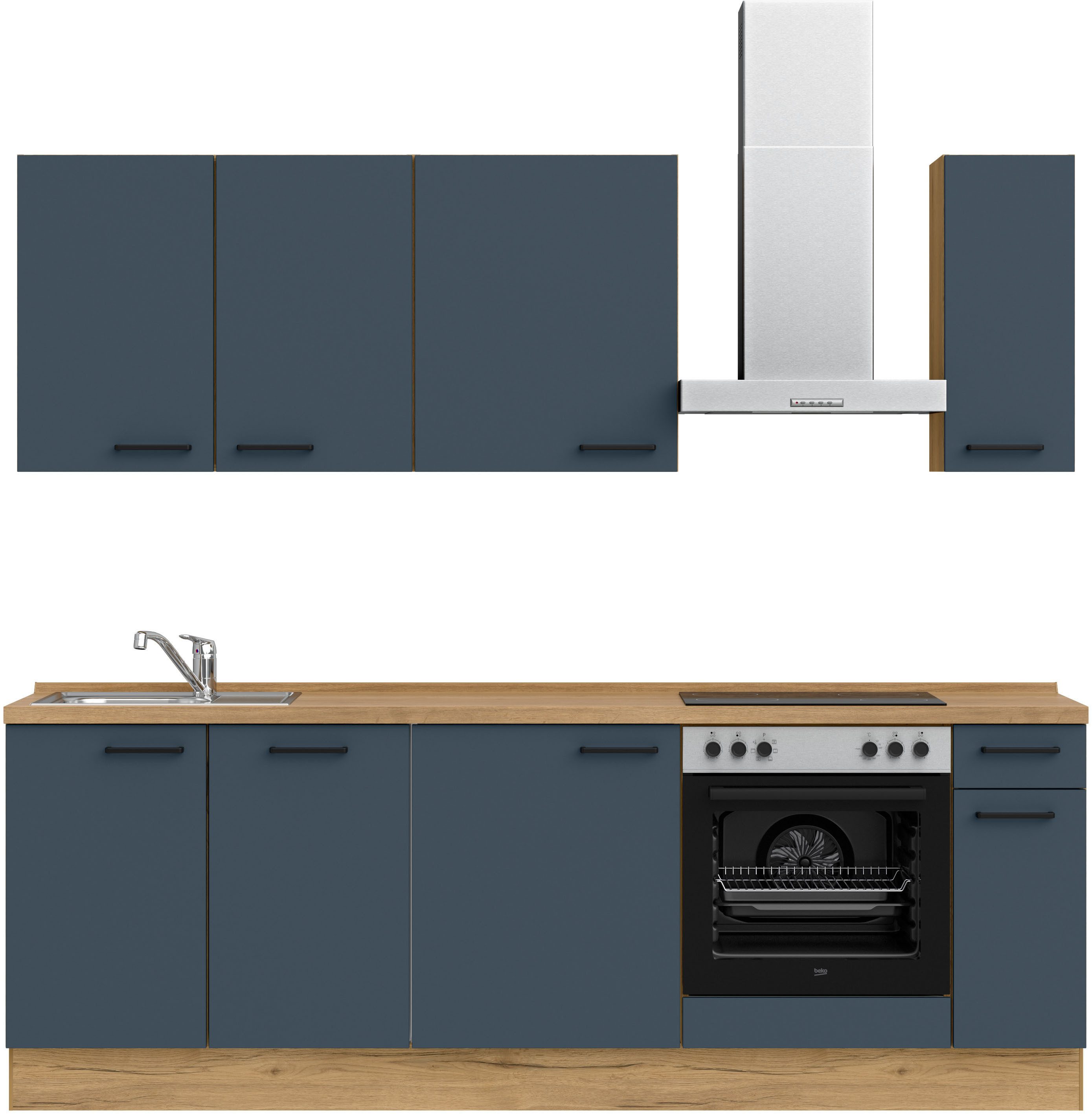 nobilia® Кухниzeile "Easytouch I", vormontiert, Ausrichtung wählbar, Breite 240 cm, wahlw. mit E-Geräten