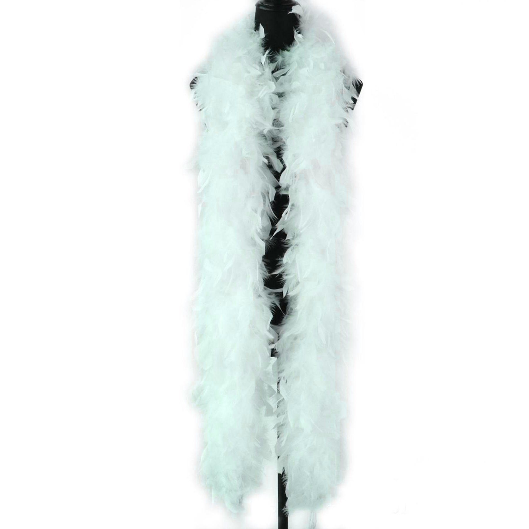 Kopper-24 Partyanzug Federboa Feder-Schal, 180 cm länge, Weiß/Grün
