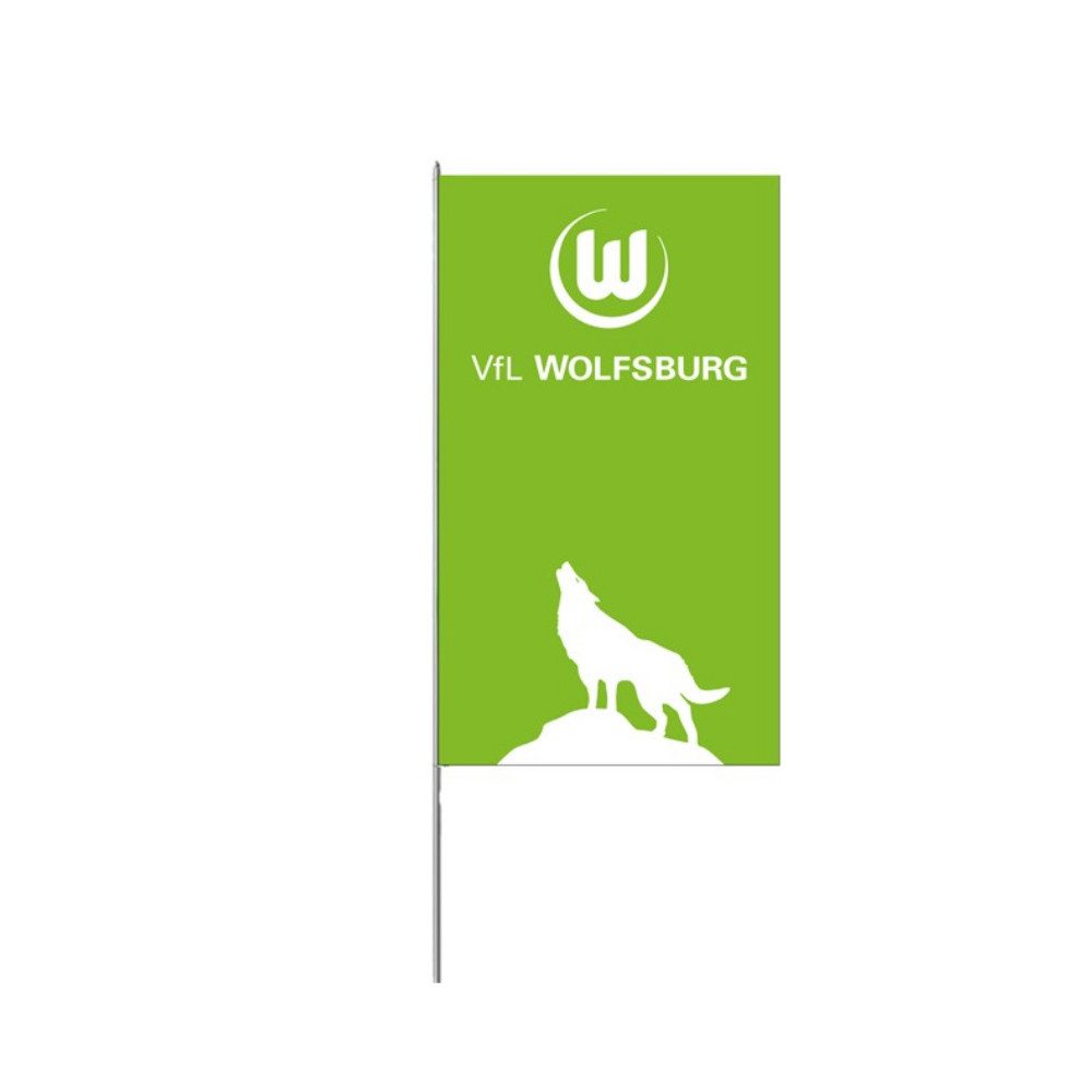 VfL Wolfsburg Fahne VfL Wolfsburg Hissfahne heulender Wolf 175 x 300