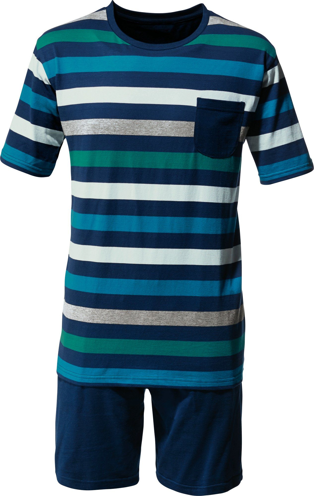 Erwin Müller Pyjama Herren-Shorty Single-Jersey Streifen günstig online kaufen