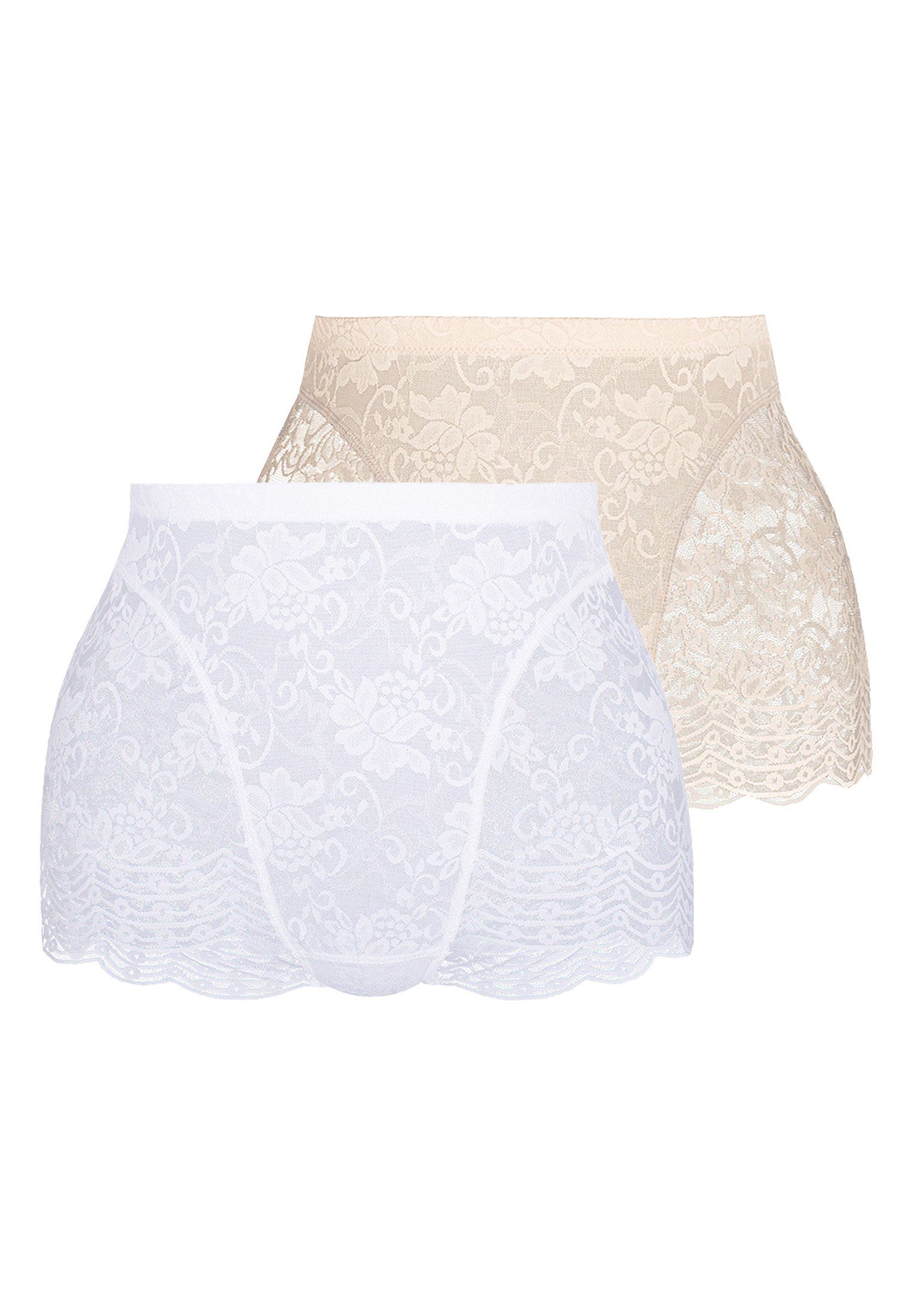 Sassa Shapingpants Functional Lace (2er Pack) komplett aus elastischer, floraler Spitze, hohe Taille, leicht formend