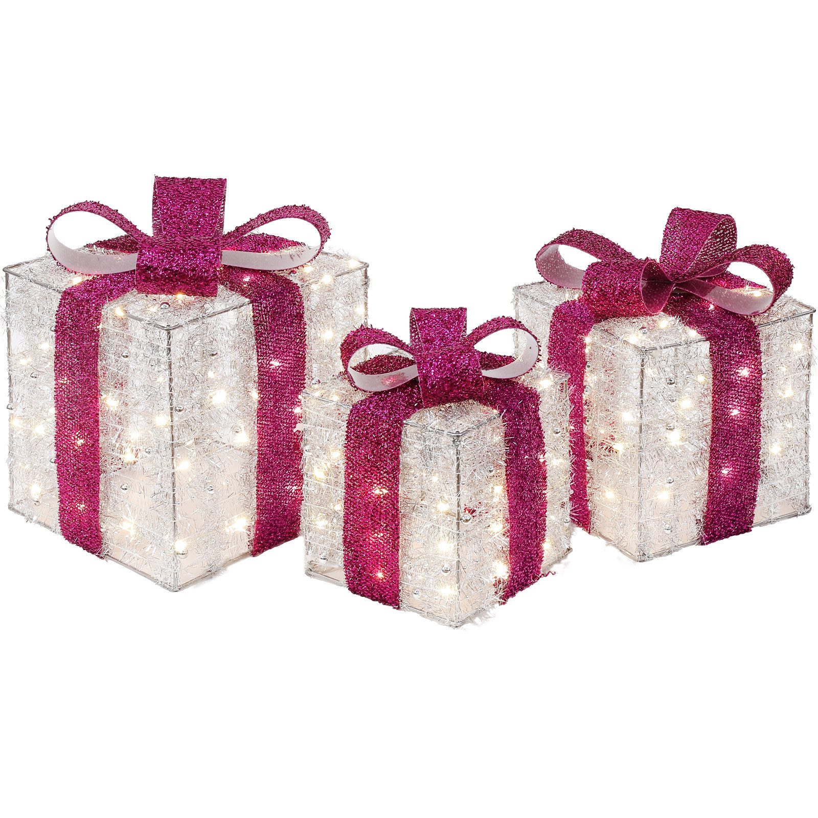 Elegear Weihnachtsfigur 3er-Set LED Geschenkbox Weihnachten günstig online kaufen