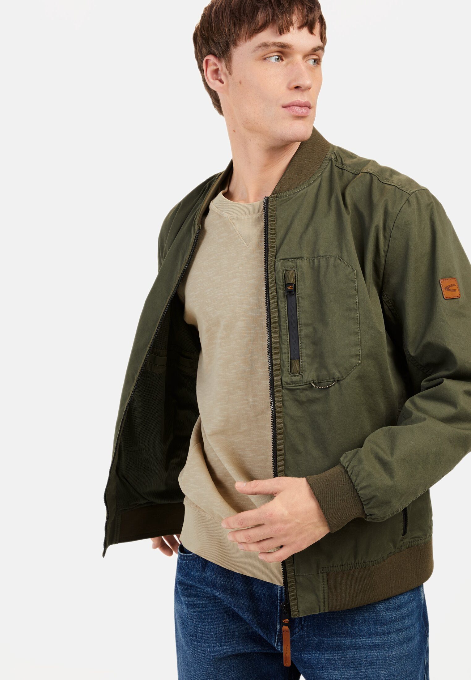 camel active Blouson Leichter Blouson mit Stehkragen Langarm