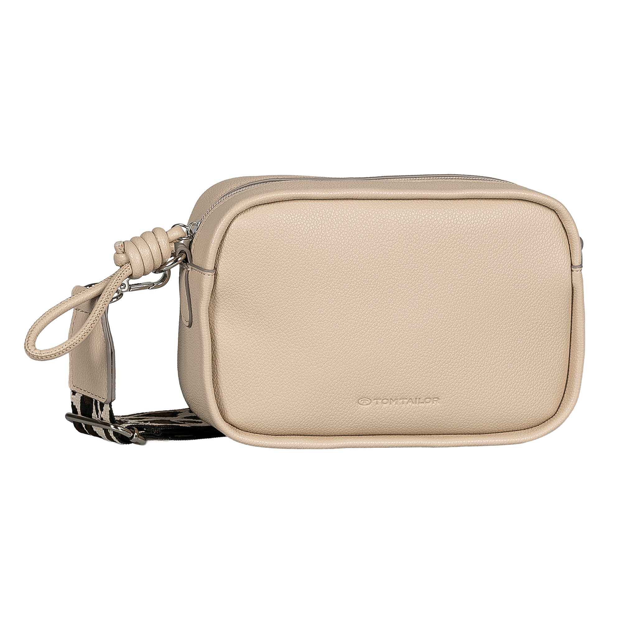 TOM TAILOR Umhängetasche Tatiana, Damen Handtasche, Kamerabag, fein gewebter dreifarbiger Gurtband