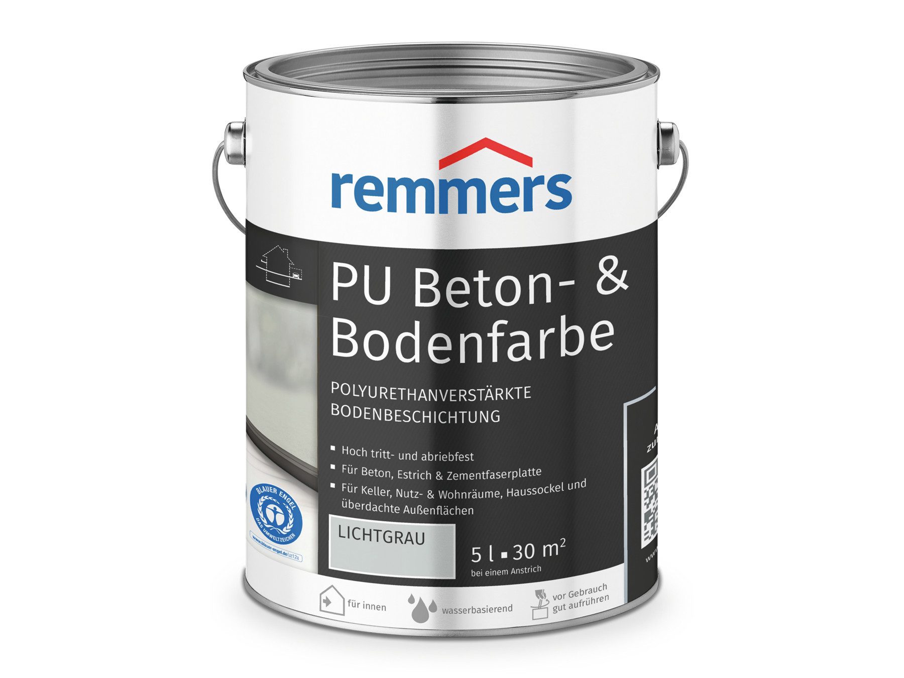Remmers Lack PU Beton- und Bodenfarbe anthrazit seidenmatt 5 Liter