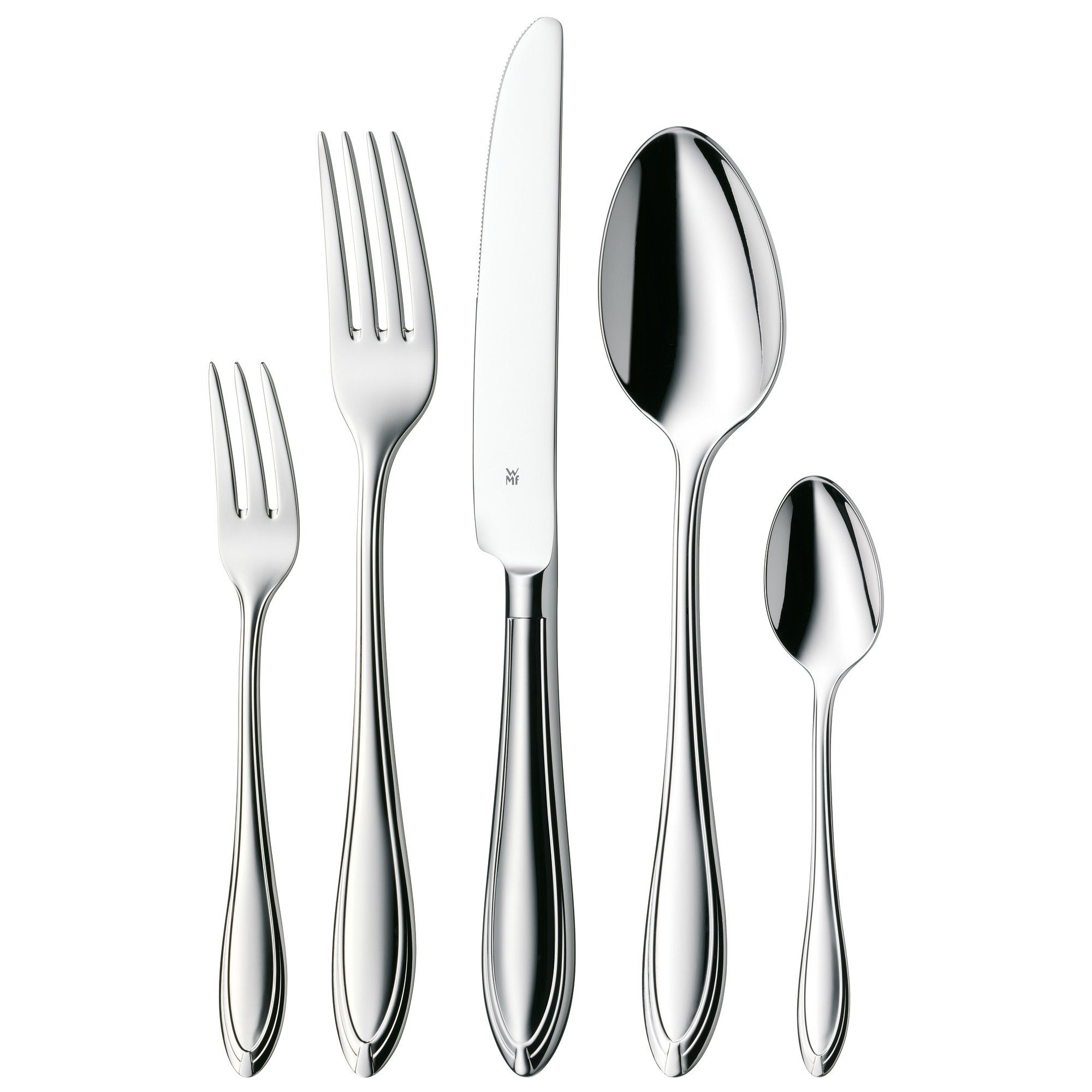 WMF Besteck-Set Verona Besteck Set, 60-teilig, Cromargan®, Cromargan® Edelstahl rostfrei 18/10, 60-teilig für 12 Personen, Cromargan®, geschmiedete Monoblockmesser