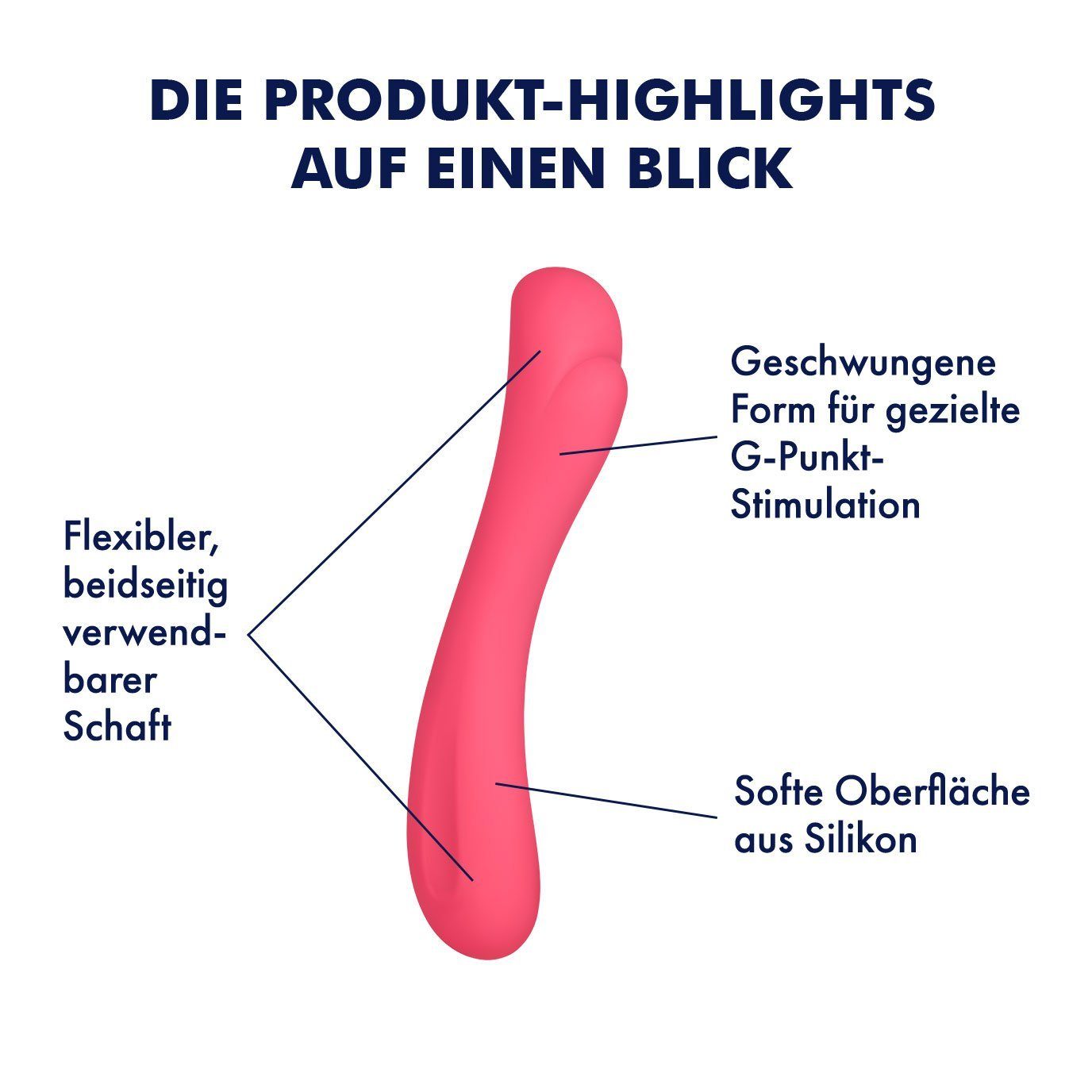 EIS Dildo G-Punkt-Dildo aus beidseitig cm, Silikon flexibel; kurvig; 19 Silk Touch-Finish; EIS, von