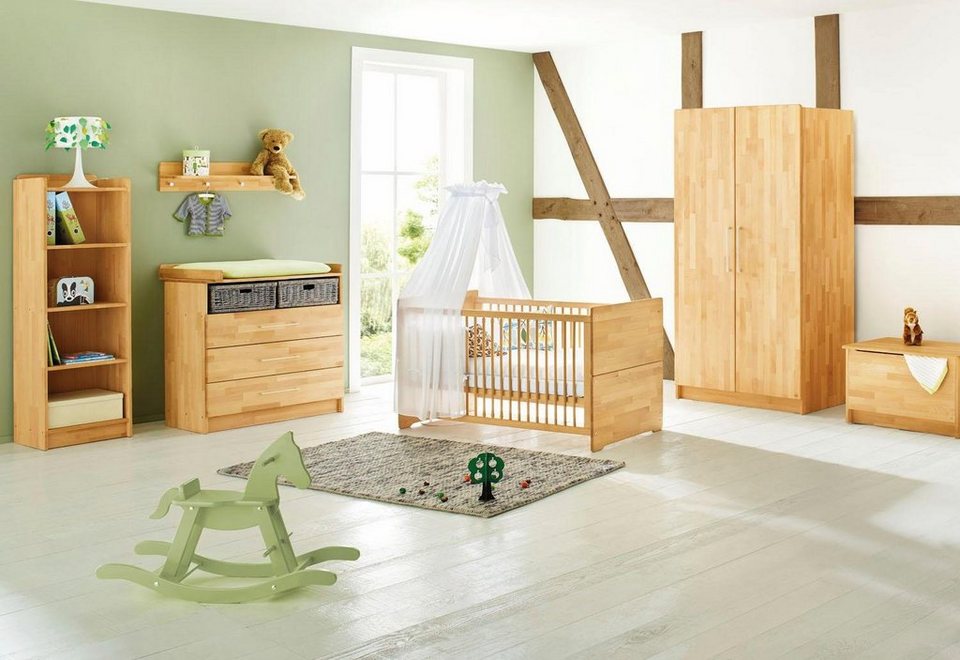 Pinolino® Babyzimmer-Komplettset Natura, (Set, 3-St., Kinderbett,  Wickelkommode, Kleiderschrank), breit; mit Kinderbett, Schrank und