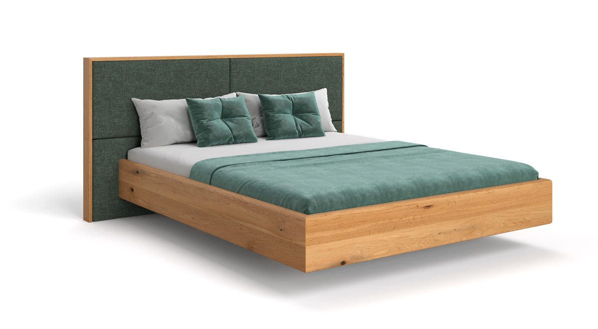 Luxusbetten24 Holzbett Designer Holzbett Valent, aus massiver Eiche in Schwebeoptik