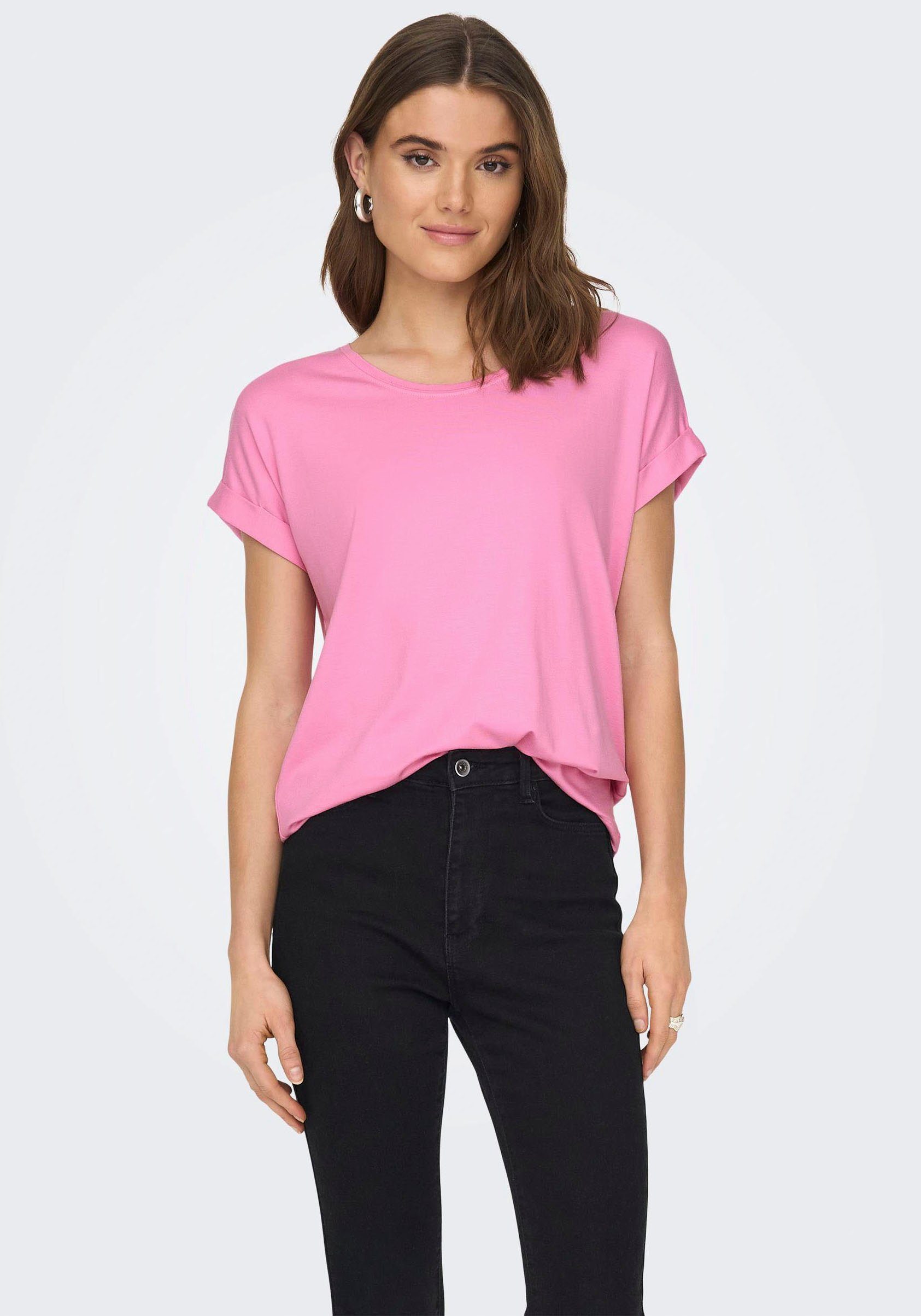 ONLMOSTER T-Shirt Arm am ONLY Begonia mit Pink Aufschlag