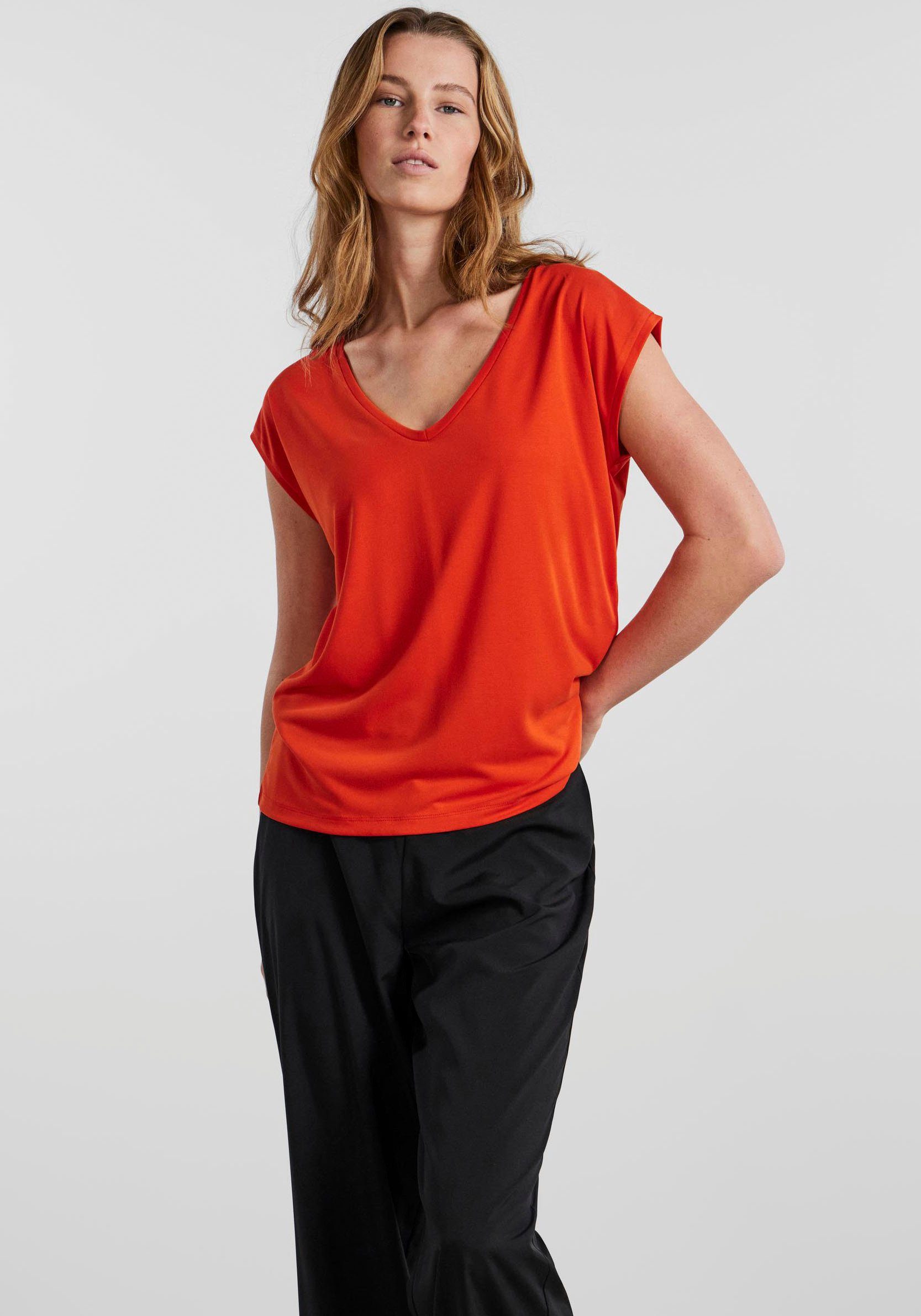 TEE Kurzarmshirt Tango NOOS pieces BC PCKAMALA Tangerine