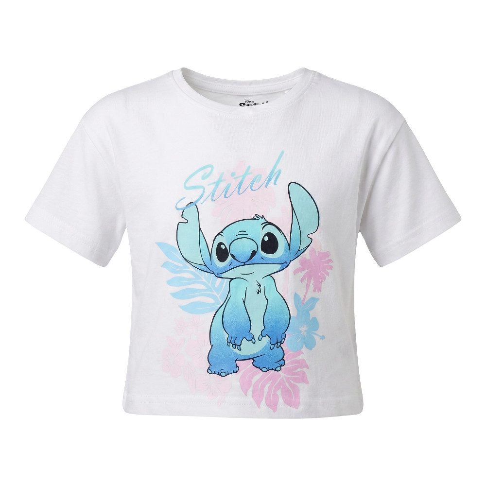 Disney Print-Shirt Disney Stitch Kinder Mädchen T-Shirt Kurzarm Shirt (1-tlg) Gr. 98 bis 128 - 100% Baumwolle