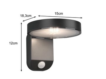 meineWunschleuchte LED Solarleuchte, Bewegungsmelder, LED fest integriert, Warmweiß, 2er-Set Solarlicht Außenbeleuchtung Hauswand mit Bewegungsmelder, IP44