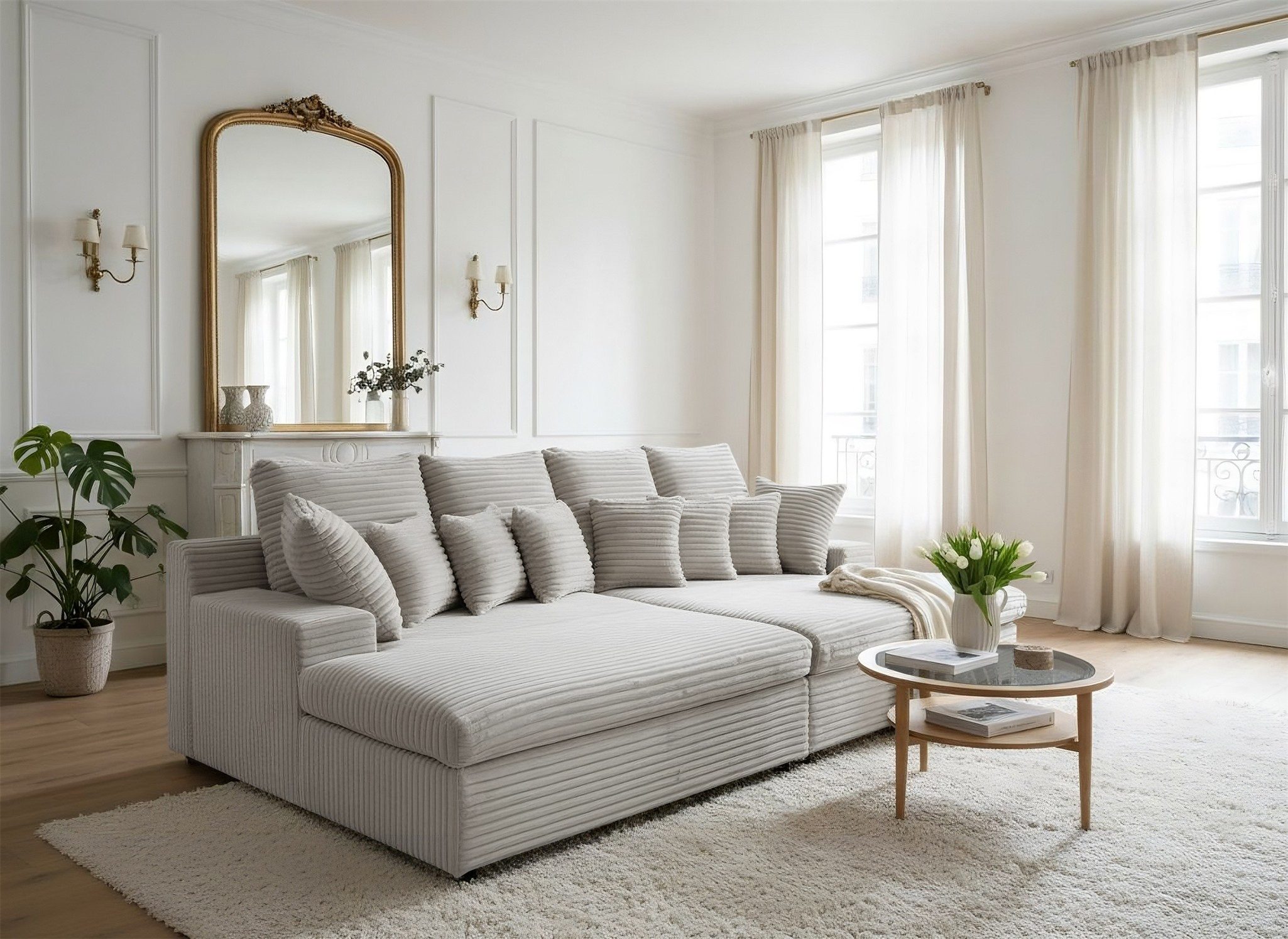Fun Möbel Big-Sofa Megasofa AROSA in Stoff Tilia, Rundumbezug