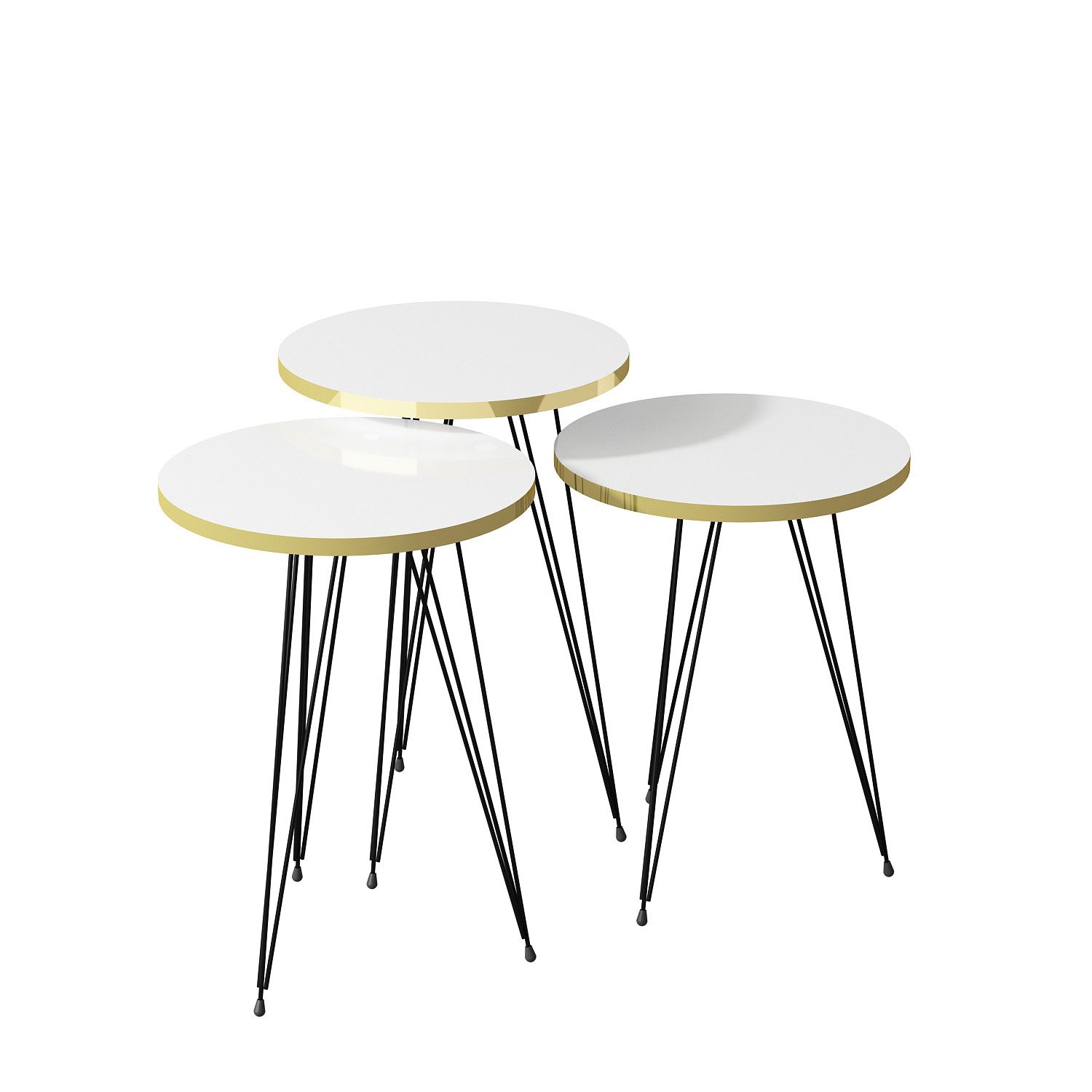 Beistelltisch Beistelltisch 3er Set Weiß 21256290