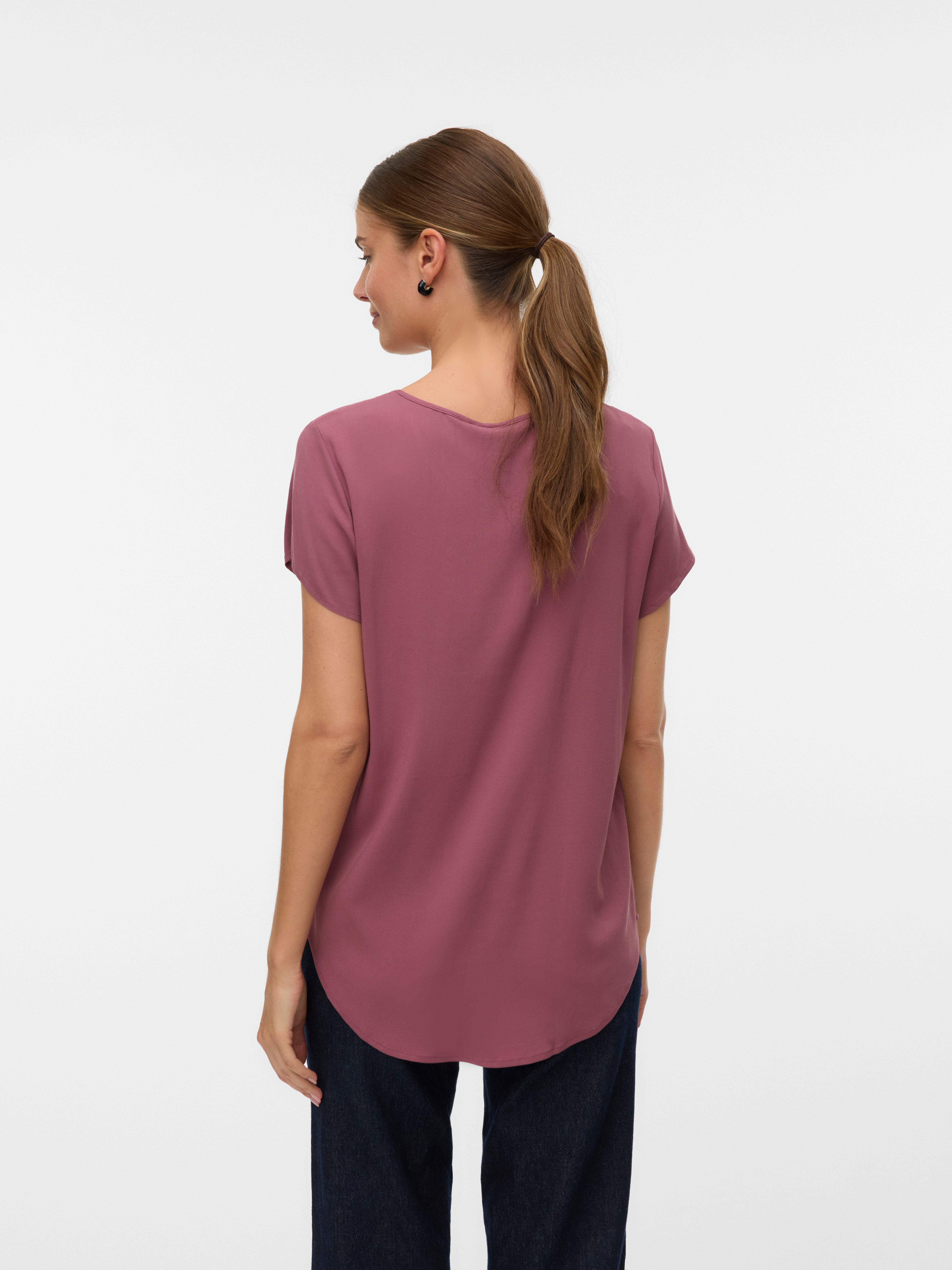 Vero Moda Blusenshirt VMBELLA SS TOP WVN GA NOOS Viskosemischung, abgerunde günstig online kaufen