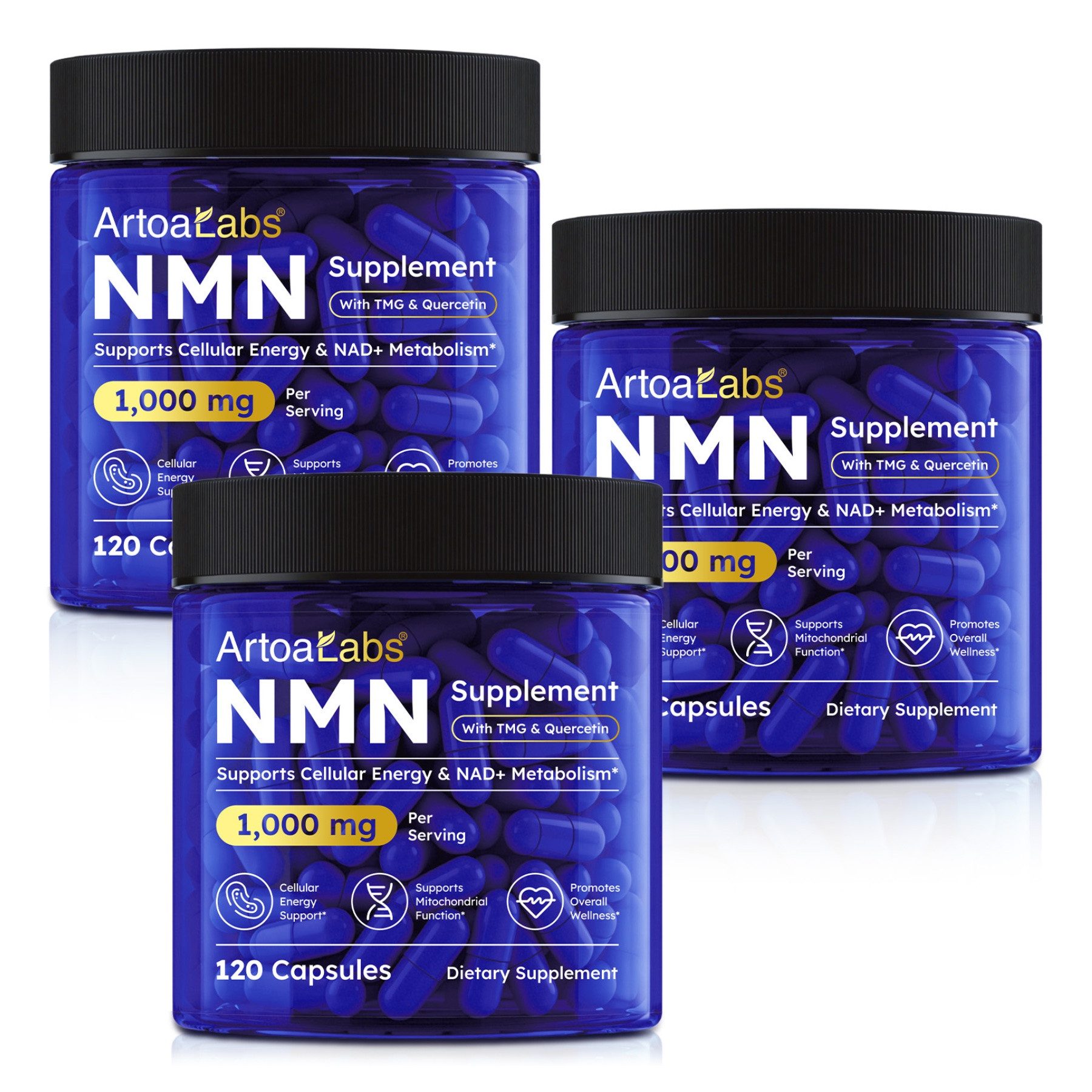 P-Beauty Cosmetic Accessories NMN Zellenergie Kapseln mit TMG Vorstufe von NAD+ 1000mg Kapseln, Allgemeines Wohlbefinden, Bodybuilding, Energiestoffwechsel