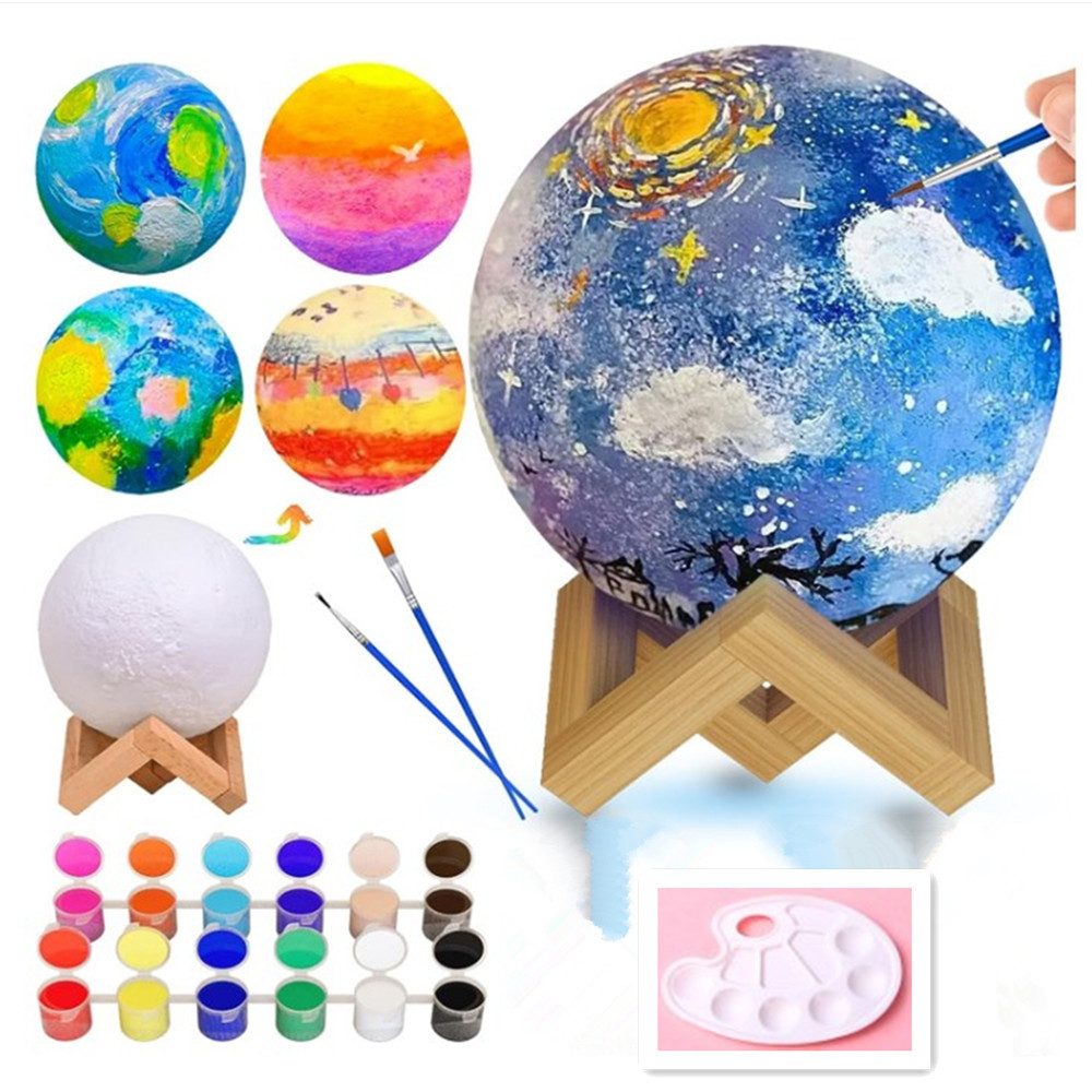 XDeer Lernspielzeug Mond Lampe Malset,3D-Nachtlicht Kreativ Set für Kinder, günstig online kaufen
