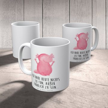 Mr. & Mrs. Panda Tasse Axolotl Hurra, Keramiktasse, Tasse, Kaffeetasse, Tasse Sprüche, Keramik, Brillante Bedruckung