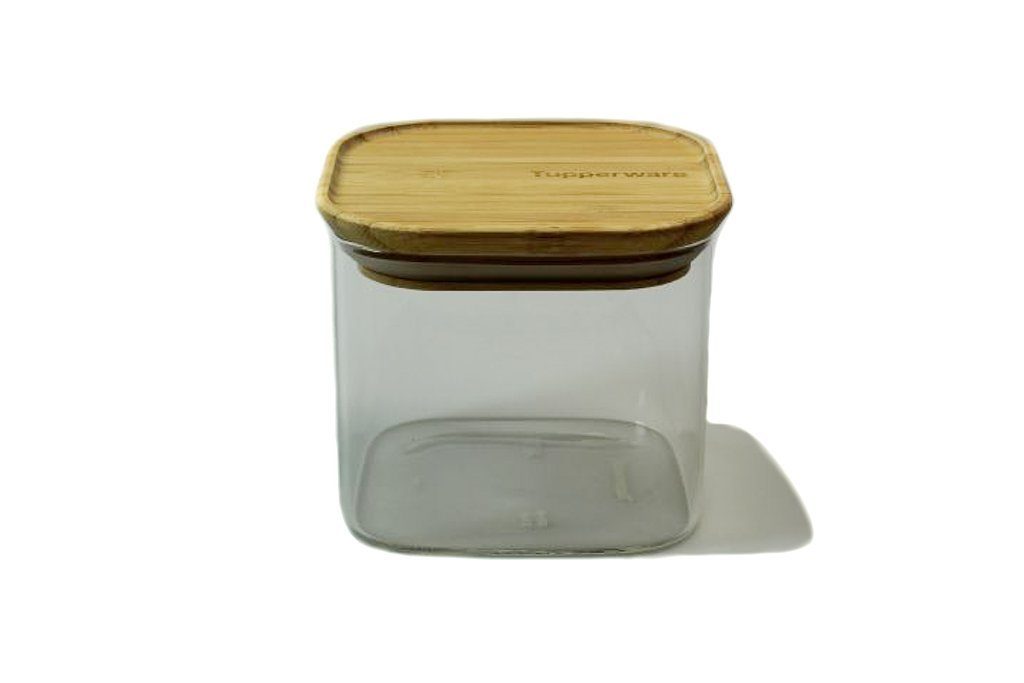 TUPPERWARE Vorratsdose Glas 550 ml Bambusdeckel Vorratsglas bamboo, Bonboniere