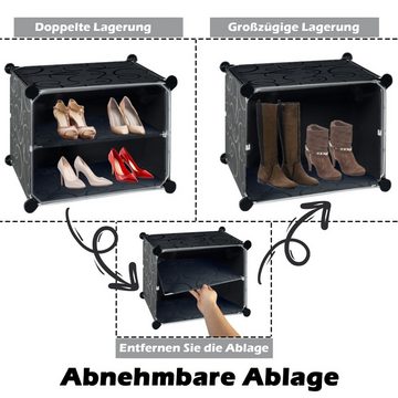 UISEBRT Schuhregal DIY Schuhschrank mit Tür Schuhablagen, mit Umkippschutz