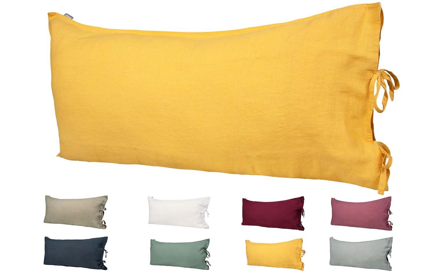 Kissenbezug Leinen, beties (1 Stück), Leinen Kissenhülle ca. 40x80 cm (zitronen-gelb)