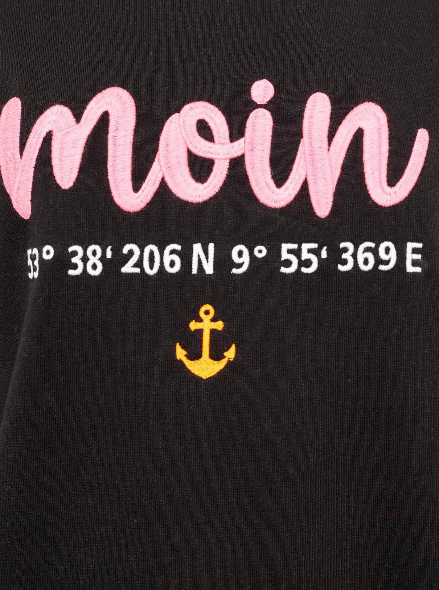 Zwillingsherz 3/4-Arm-Shirt "Moin" mit Moin Stickerei und Anker, ausgefranste Kanten – Bild 4 von 4