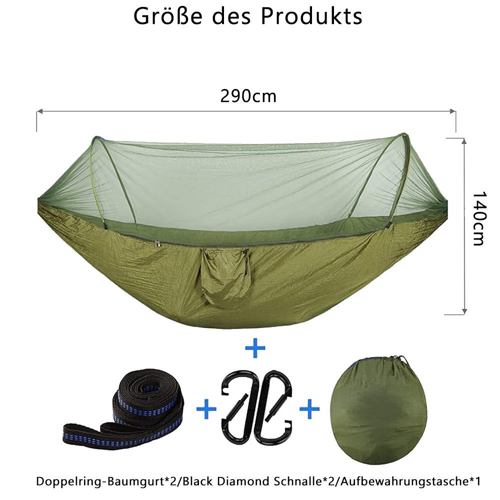 TUWENA Hängematte Camping Hängematte mit Moskitonetz,Ultra-Light Reisecamping Hängematte