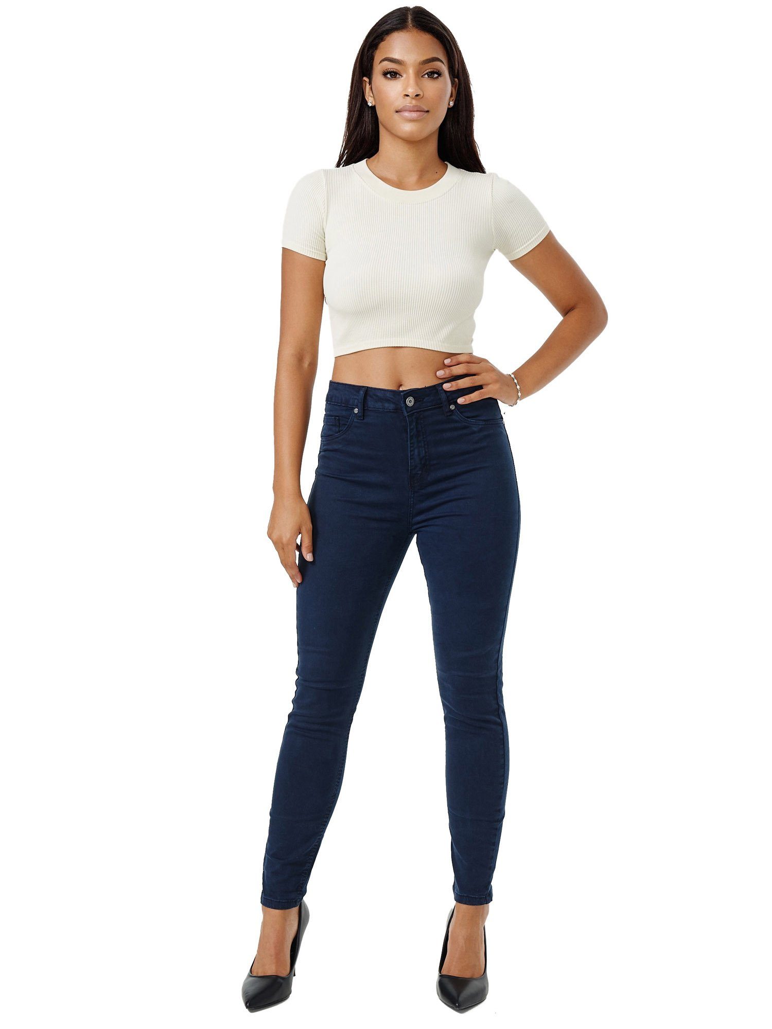 Tazzio Skinny-fit-Jeans F103 Damen High Rise Jeanshose