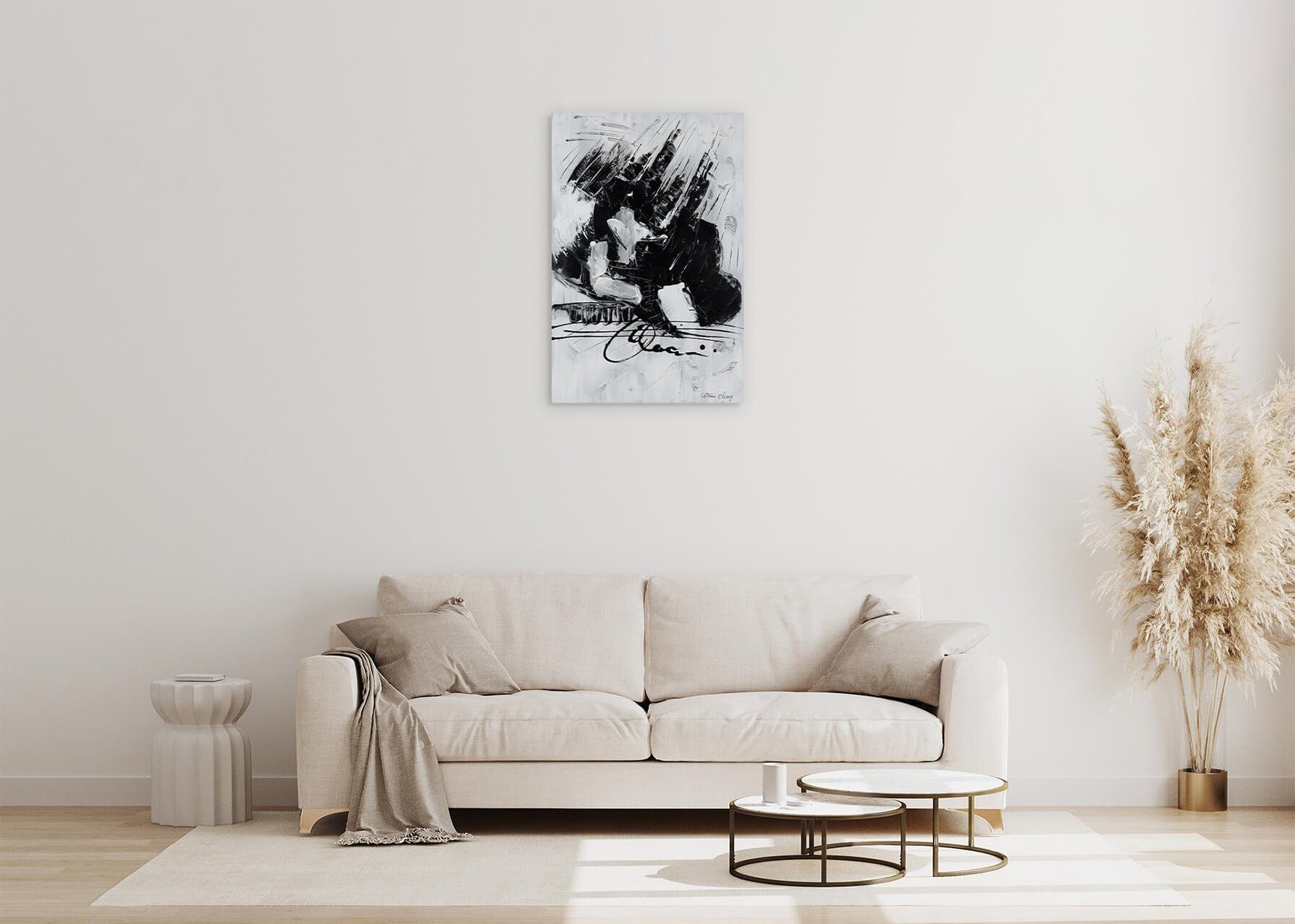 100% HANDGEMALT Gemälde Wohnzimmer Graphic Wandbild Miraculous KUNSTLOFT 60x90 Leinwandbild cm,