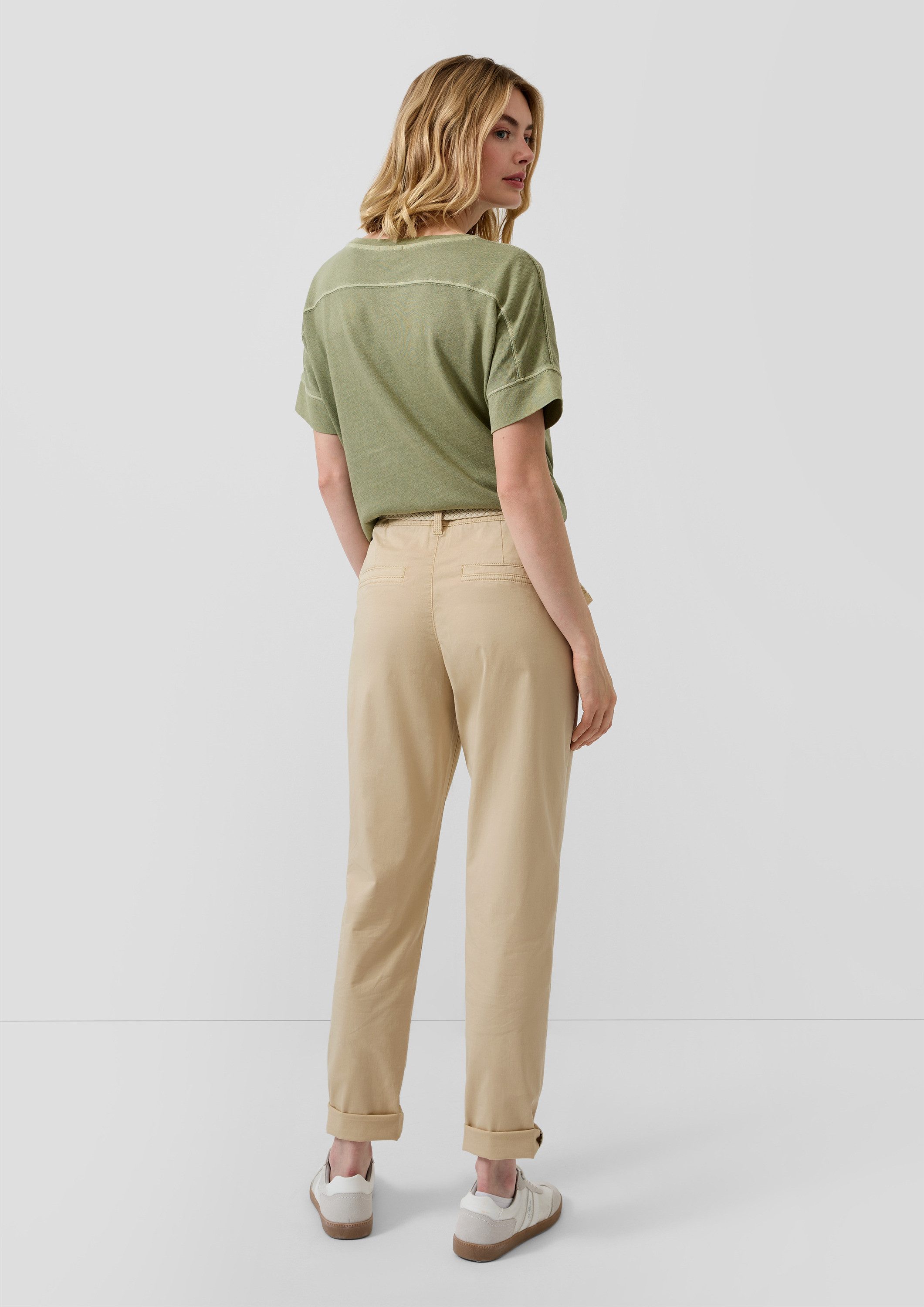 s.Oliver Chinos Hose Gewaschene Chino mit Gürtel