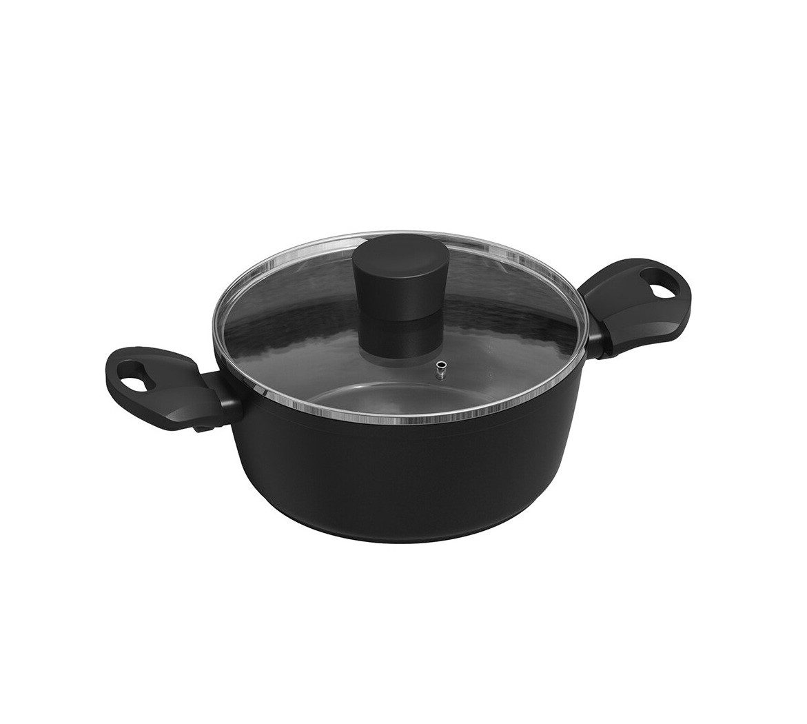 Michelino Fleischtopf New Nora Topf ø20 cm mit Deckel - Induktionsgeeignet, Aluminium (1-tlg), Antihafbeschichtung, Induktionsgeeignet