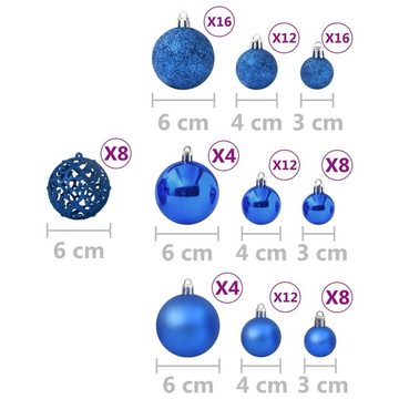 furnicato Weihnachtsbaumkugel 100-tlg. Weihnachtskugel-Set Blau
