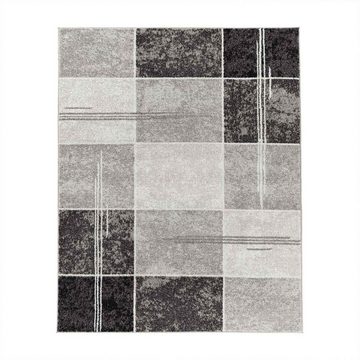 Teppich Moderner Teppich Aragon 57 kariert modern, TaraCarpet, rechteckig, Höhe: 13 mm, kariert modern grau Wohnzimmer Schlafzimmer Esszimmer 080X150 cm