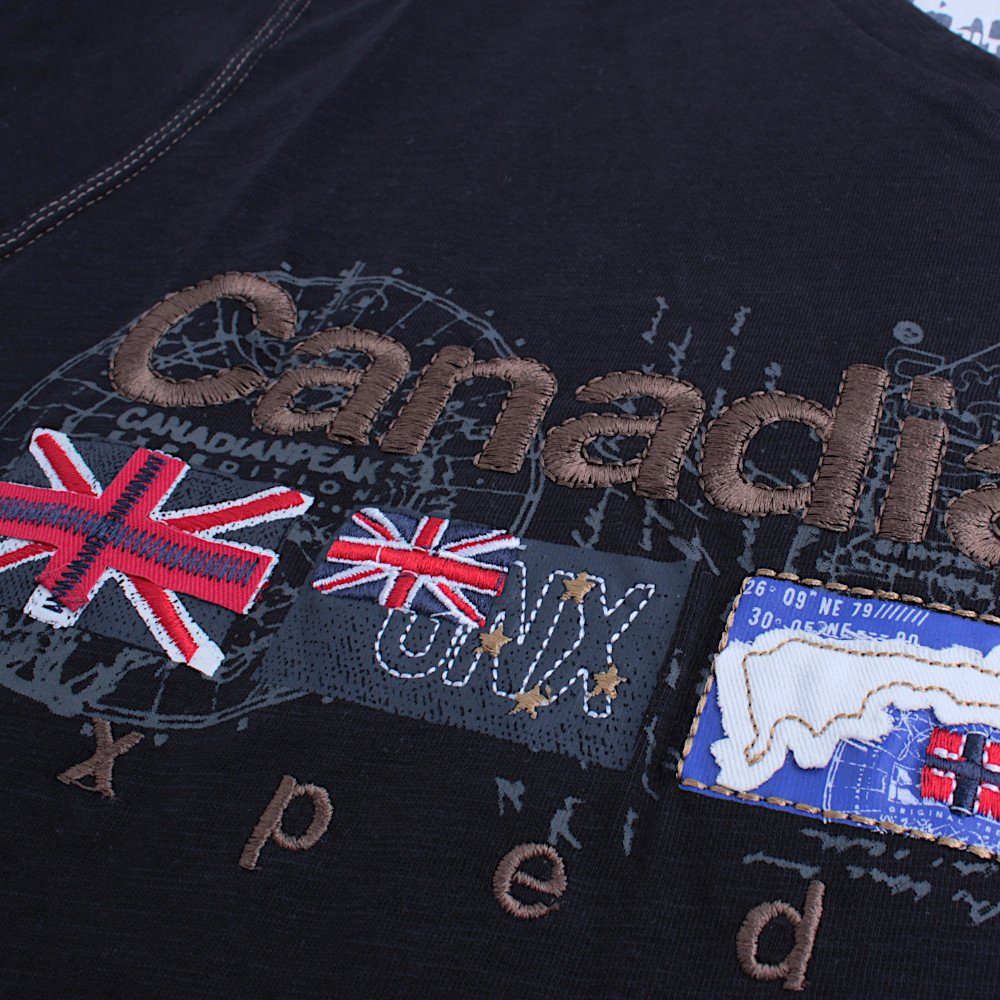 Canadian Peak T-Shirt V-Neck Joukeak aus Baumwolle mit Logostick