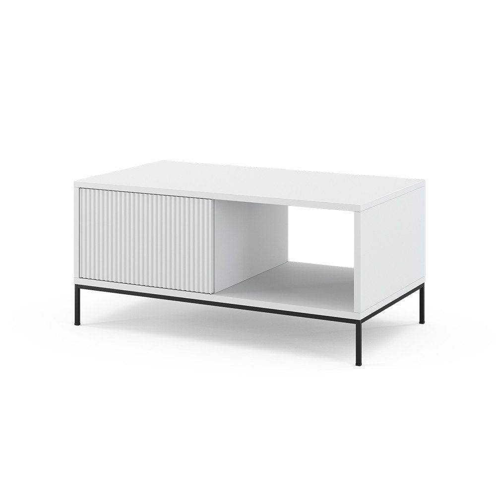 Vicco Couchtisch Eliza, Weiß, 90 x 50 cm mit einer Schublade günstig online kaufen