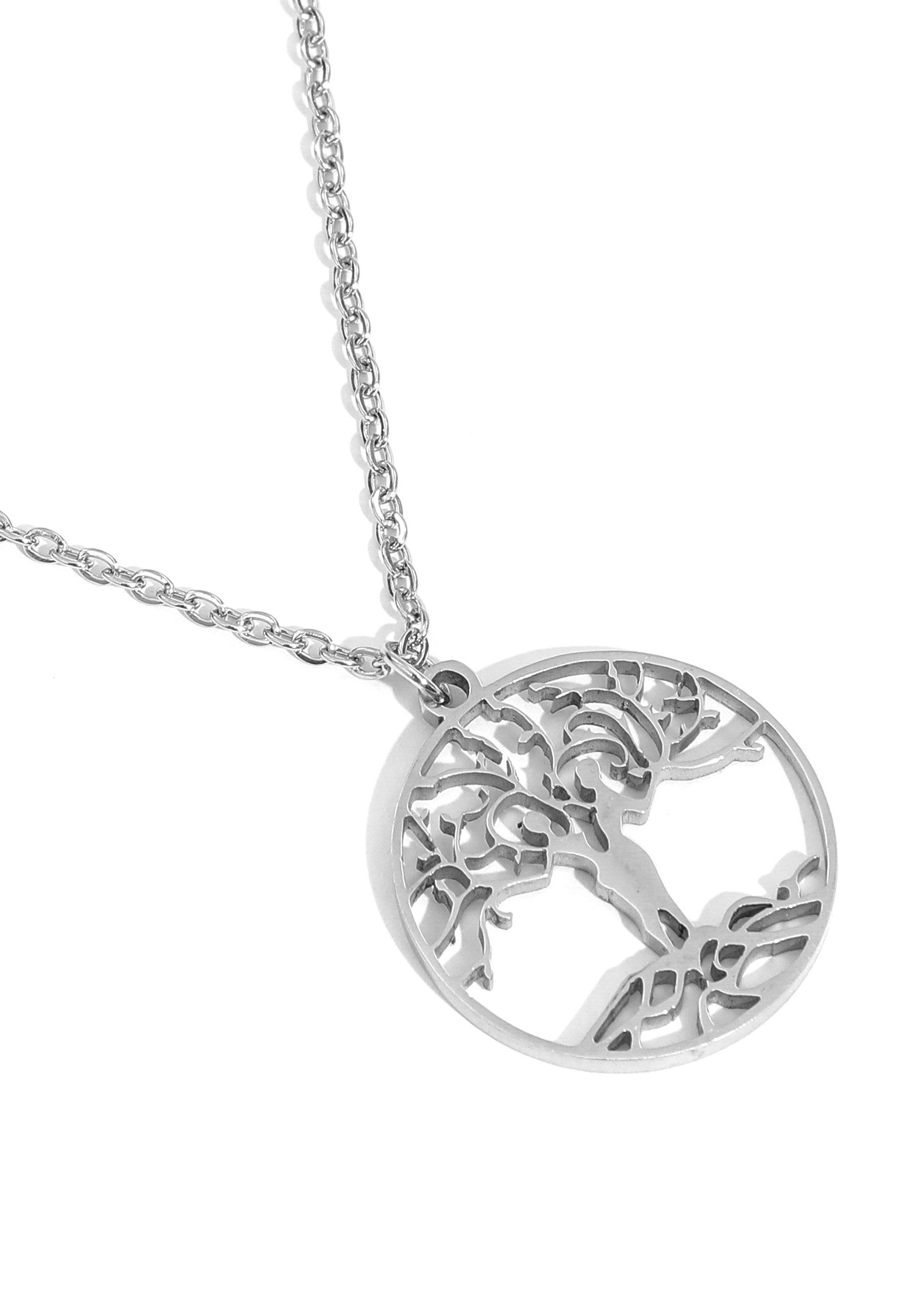 GOLDKLEIN Edelstahlkette Edelstahl Schmuck Lebensbaum Halskette, Damen, inkl. Geschenkbox