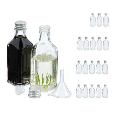 relaxdays Vorratsglas Kleine Flaschen im Set 50 ml, Glas, (20-tlg), 20er Pack