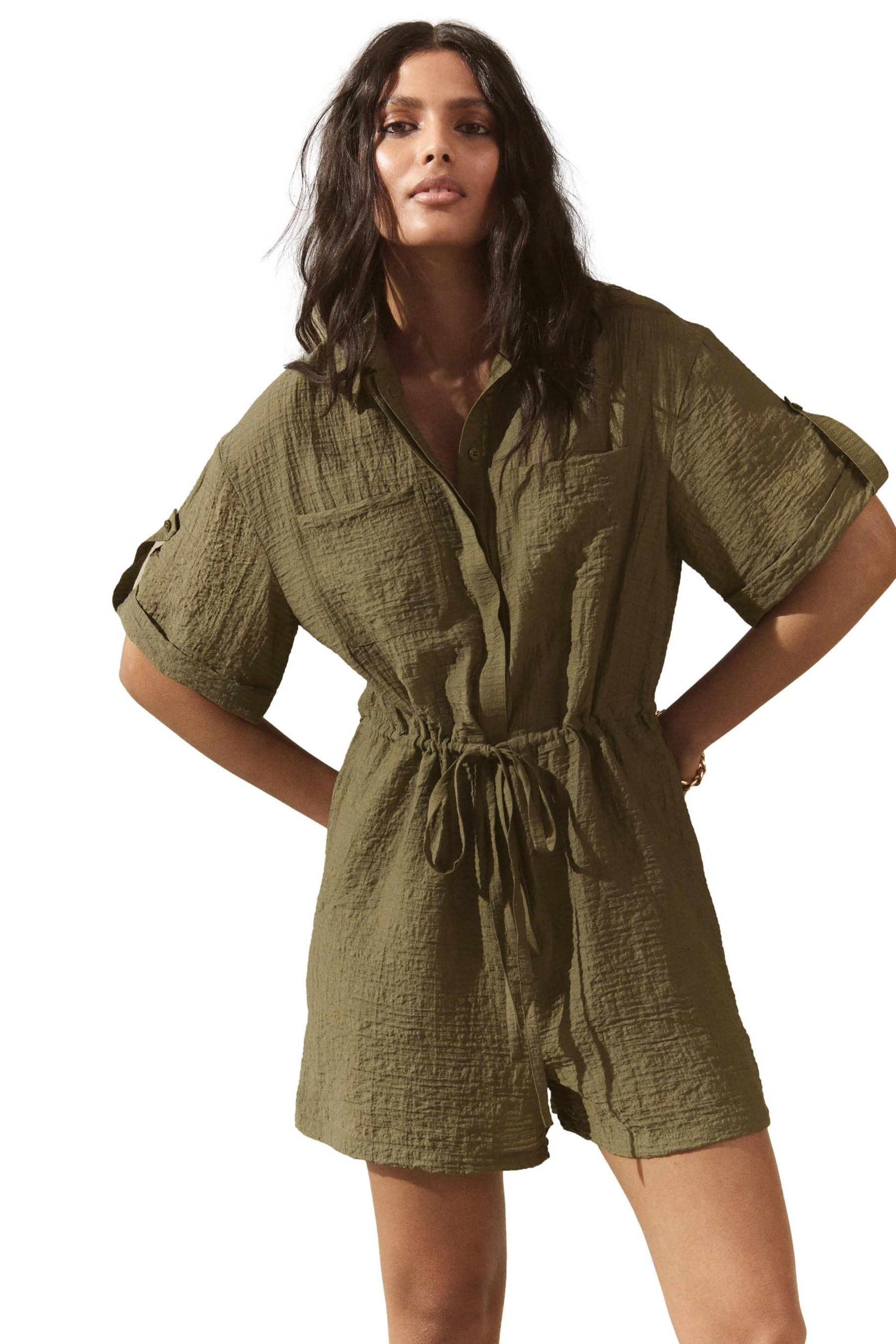 Next Playsuit Kurzärmeliger strukturierter Utility-Overall (1-tlg) günstig online kaufen