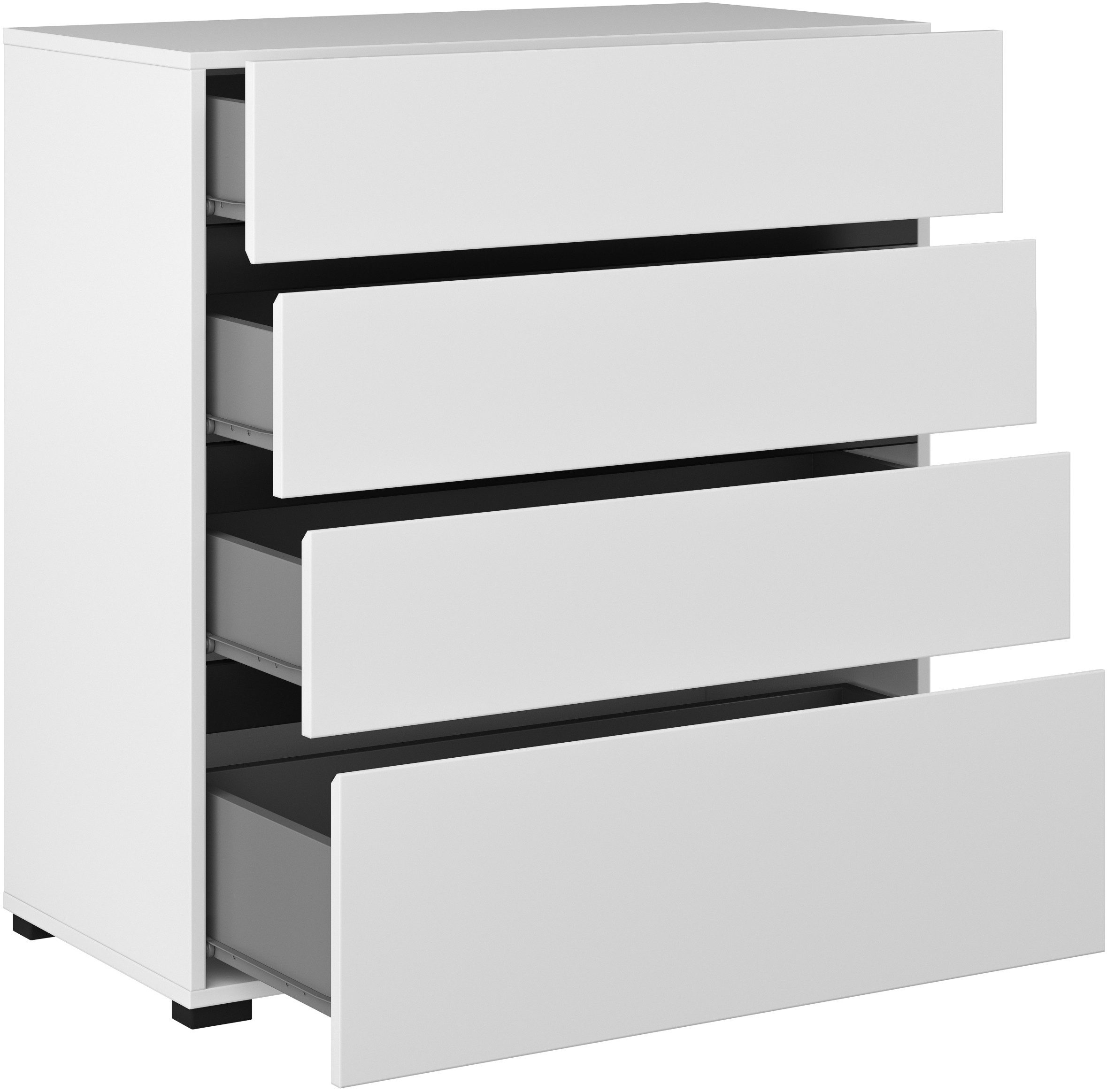 OTTO home Schubkastenkommode Cross, moderne grifflose Kommode, 80x40x85cm (BxTxH), Schubladenschrank, Sideboard mit 4 Schubkasten