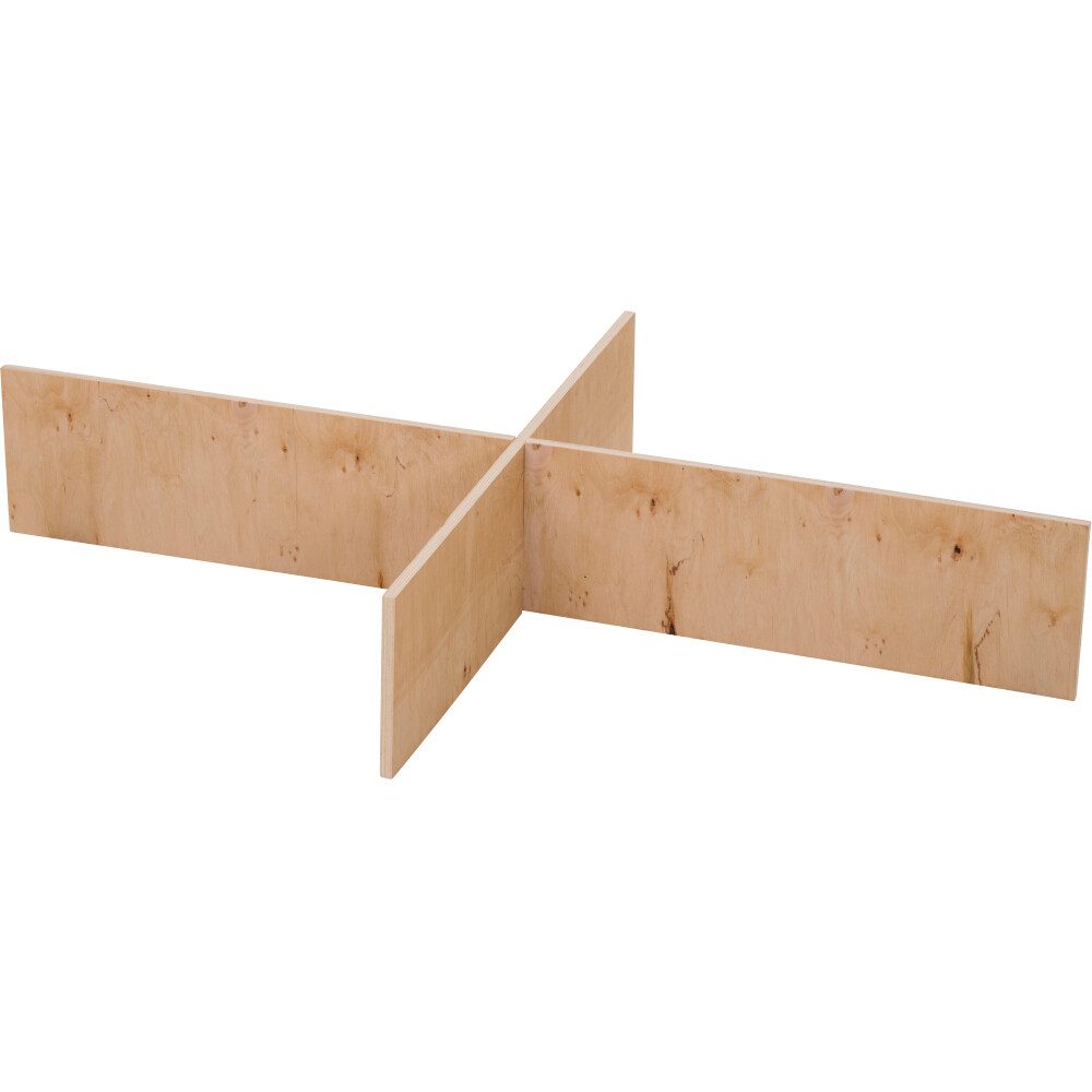 Siena Garden Hochbeet Rahmenteiler für Hochbeet 4 Bereiche, Natürlicher 4-Fach Holzteiler für Hochbeetrahmen